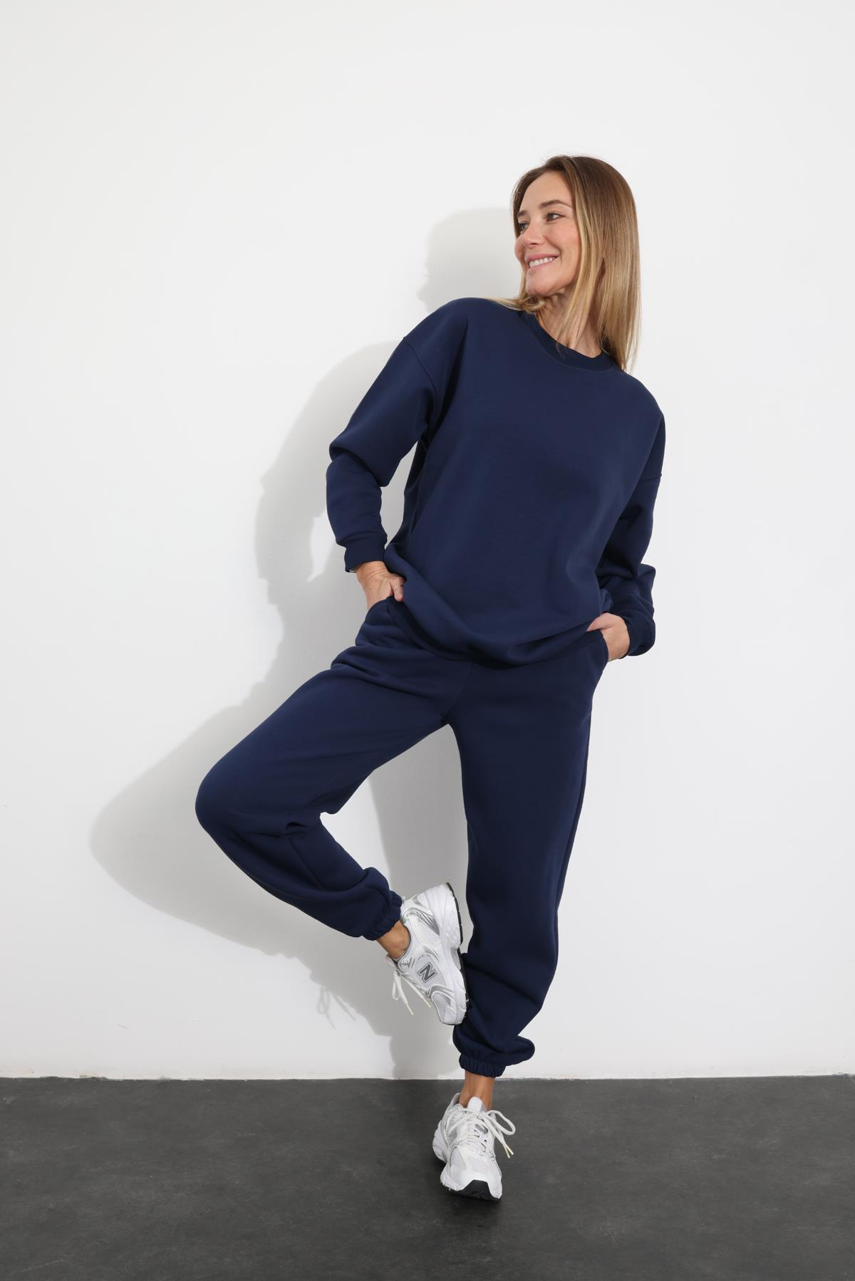 Lacivert Basic Sweatshirt  Eşofman Takım 3840
