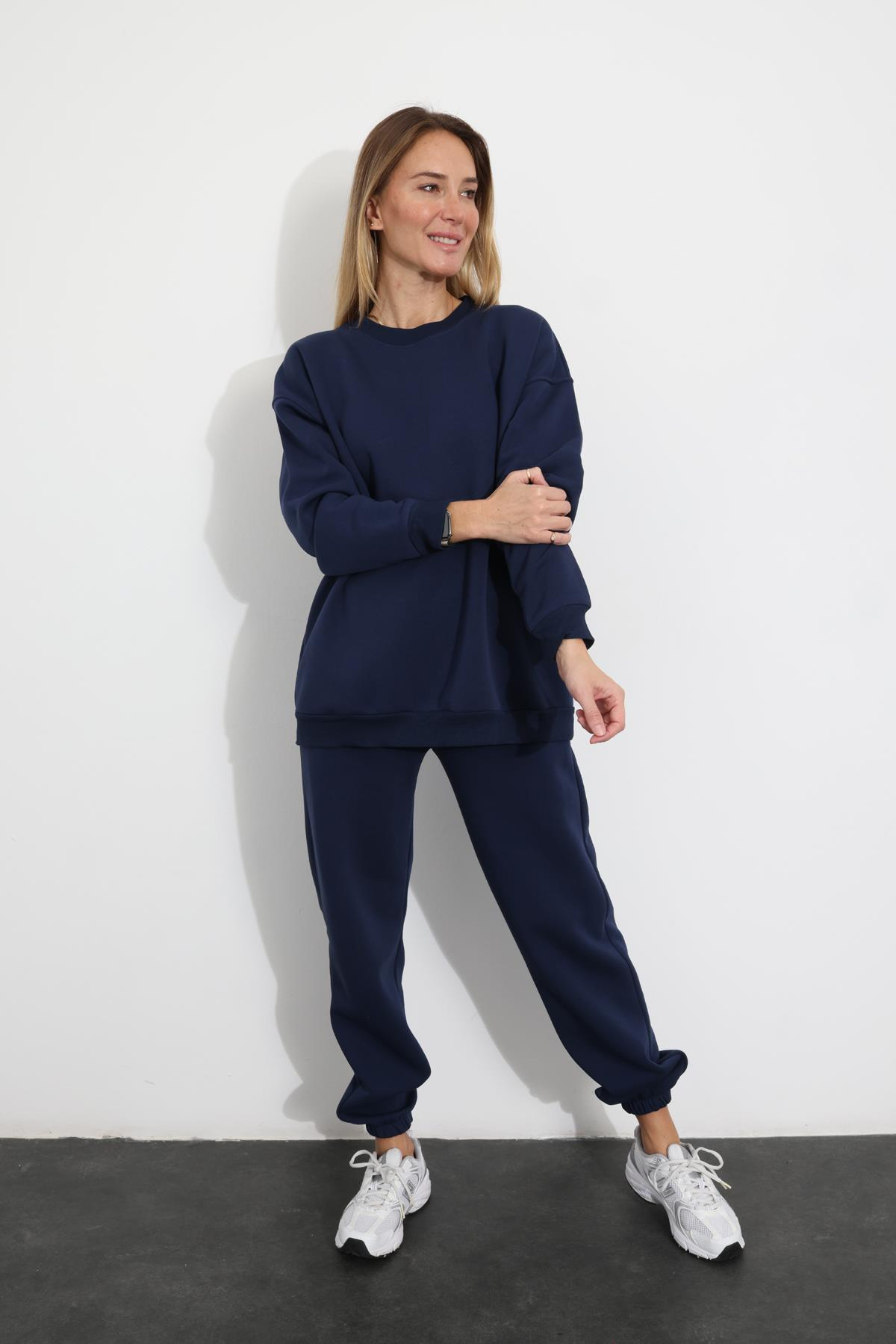 Lacivert Basic Sweatshirt  Eşofman Takım 3840
