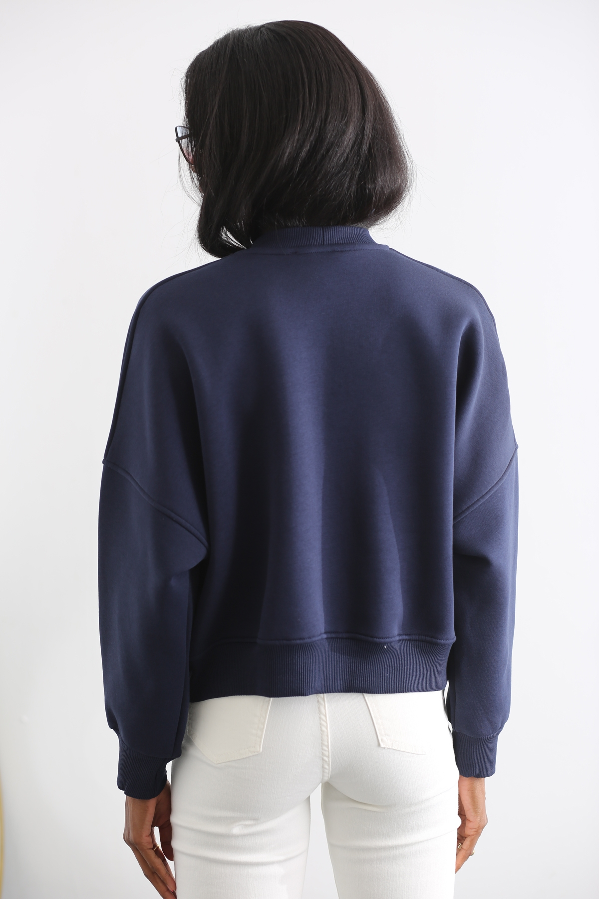 Lacivert Champs Baskılı Sweatshirt 13576