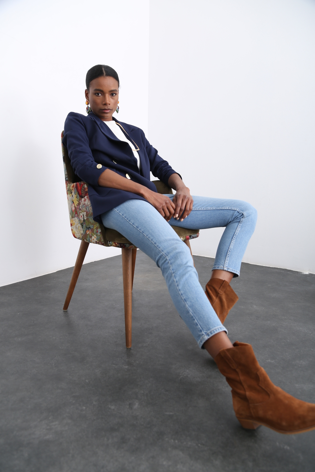 Lacivert Dört Düğme Blazer Ceket 3154