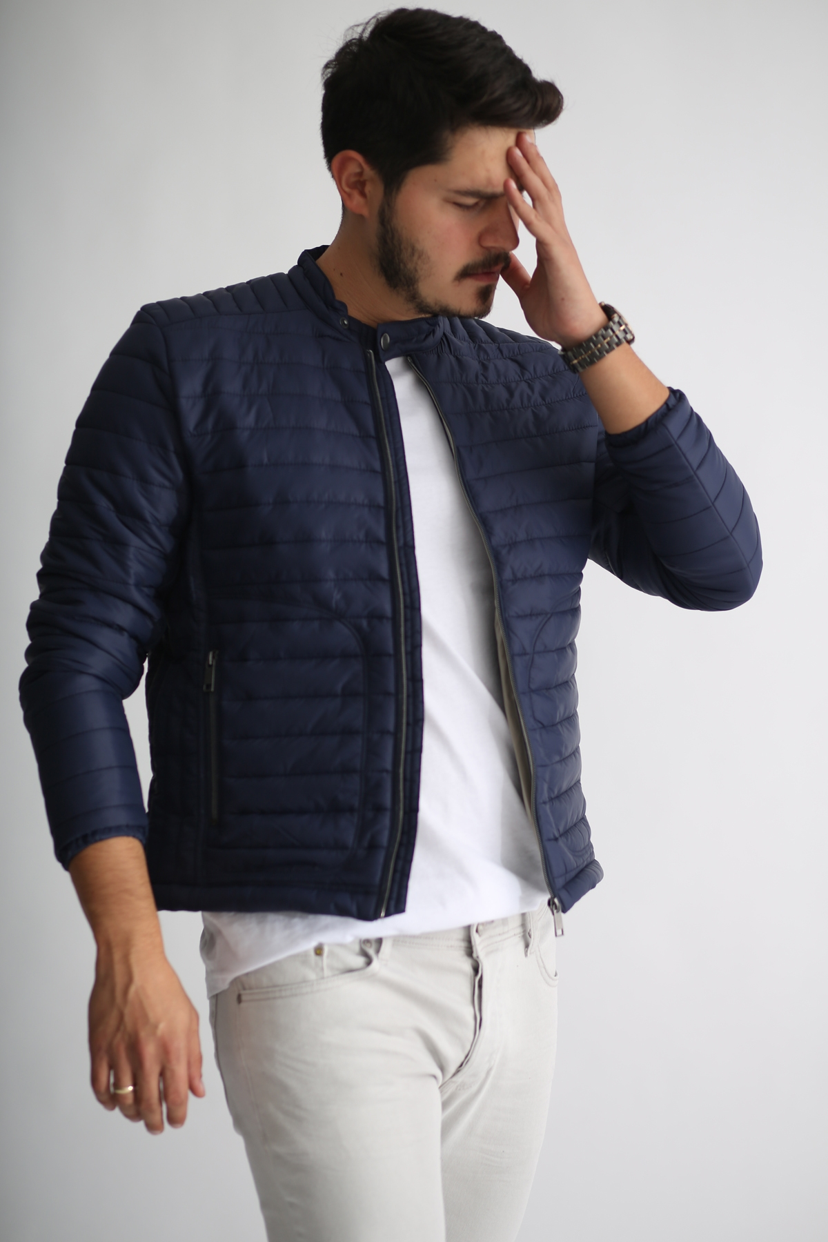 Lacivert Erkek Şişme Mont 6116