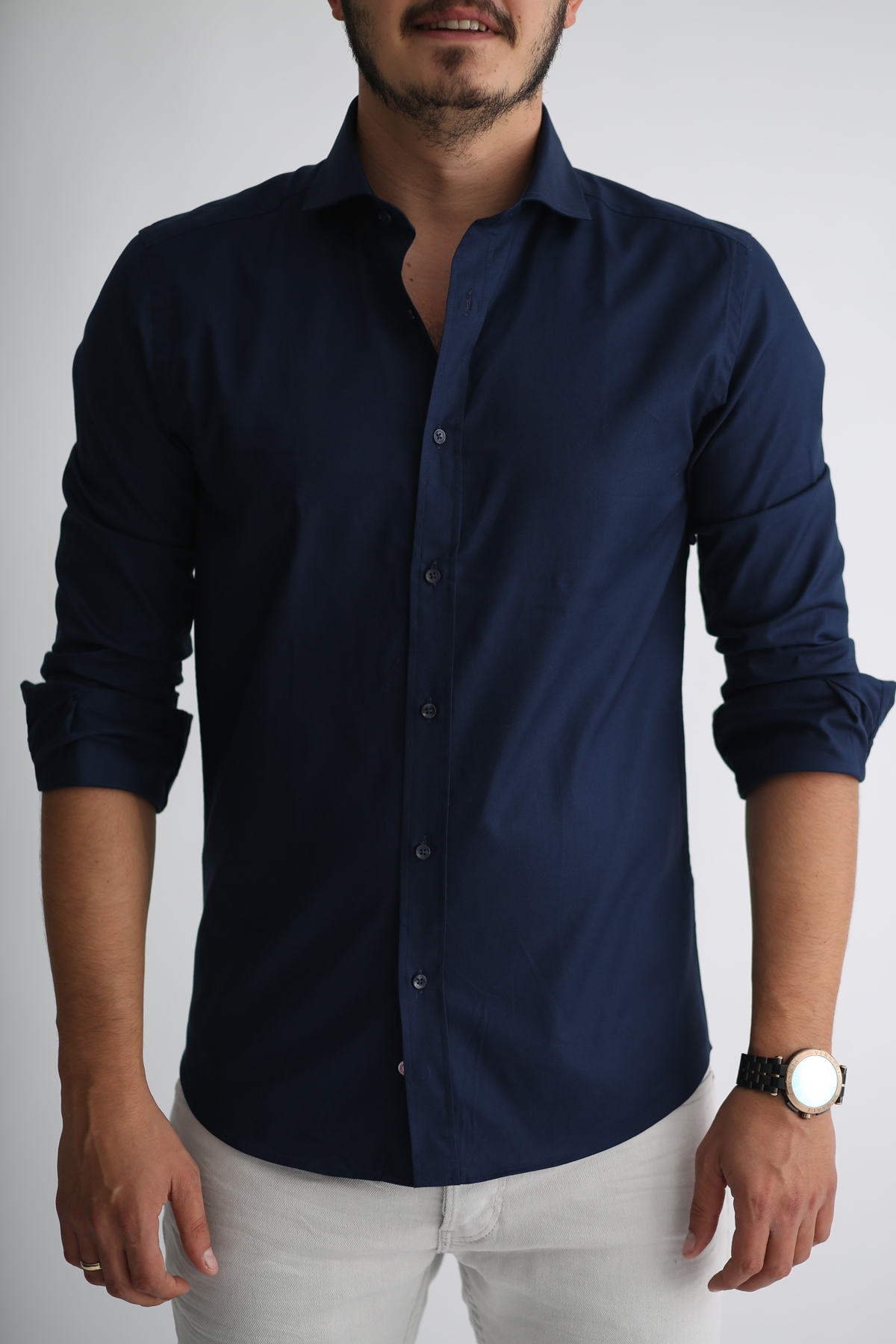 Lacivert Erkek Slim Fit Gömlek 465