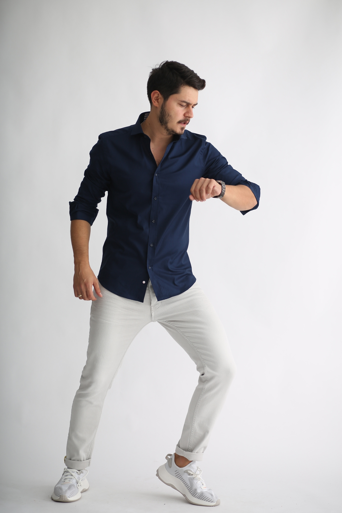 Lacivert Erkek Slim Fit Gömlek 465