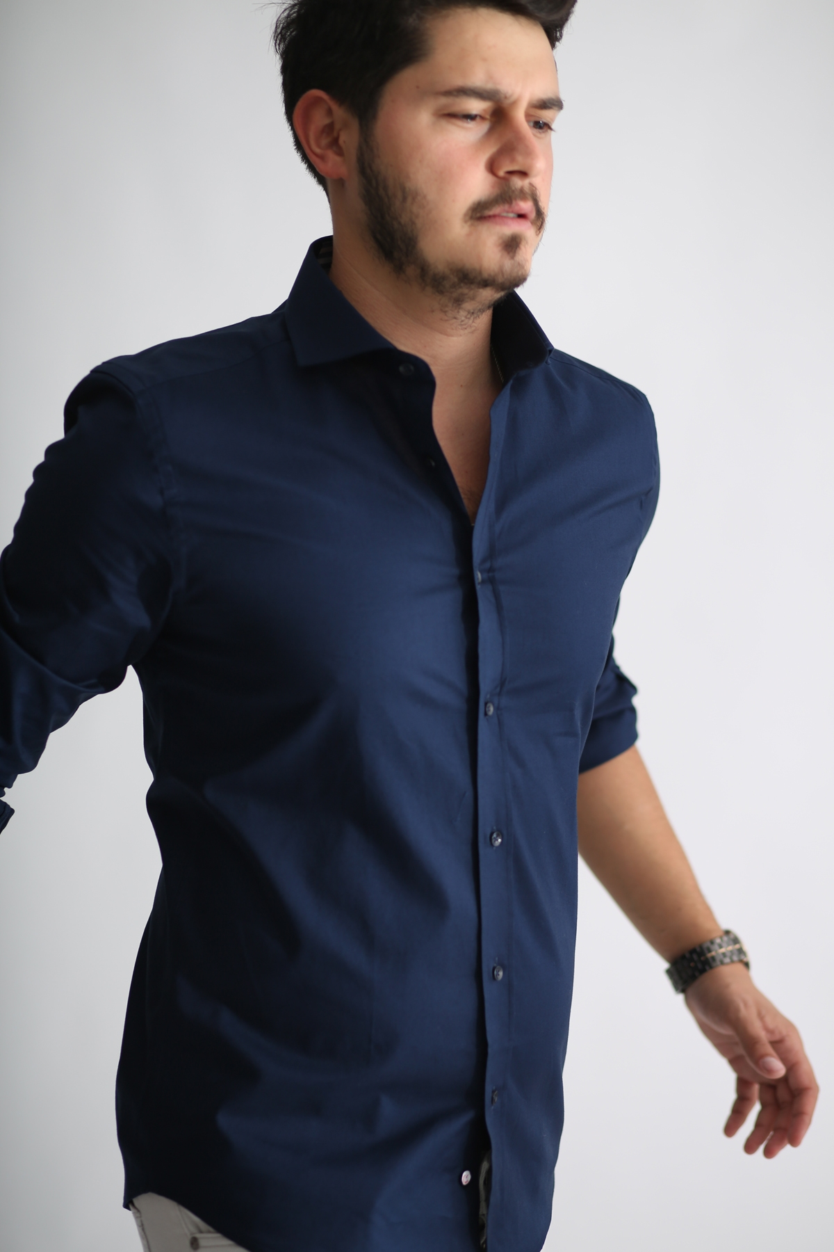 Lacivert Erkek Slim Fit Gömlek 465