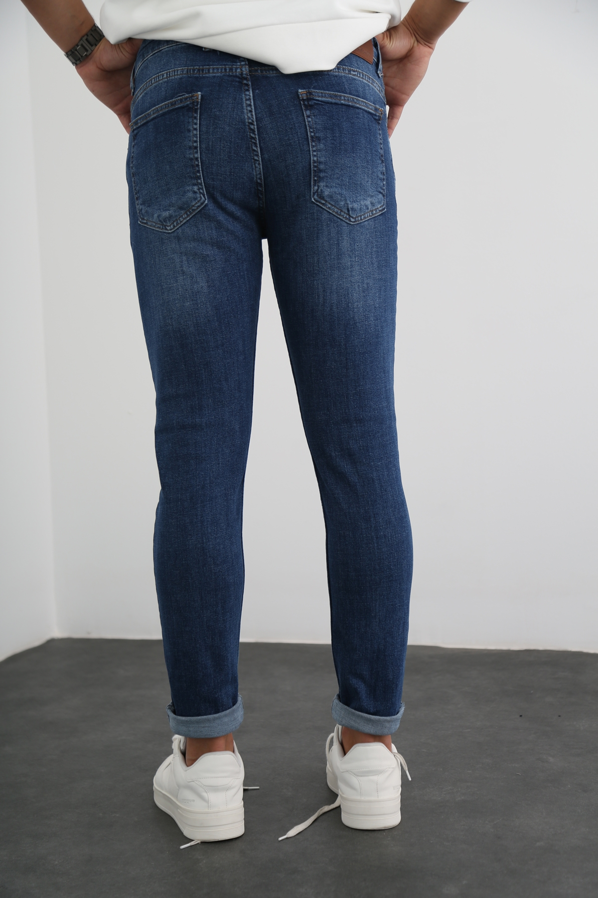 Lacivert Erkek Yıkamalı Jean 3700-R2