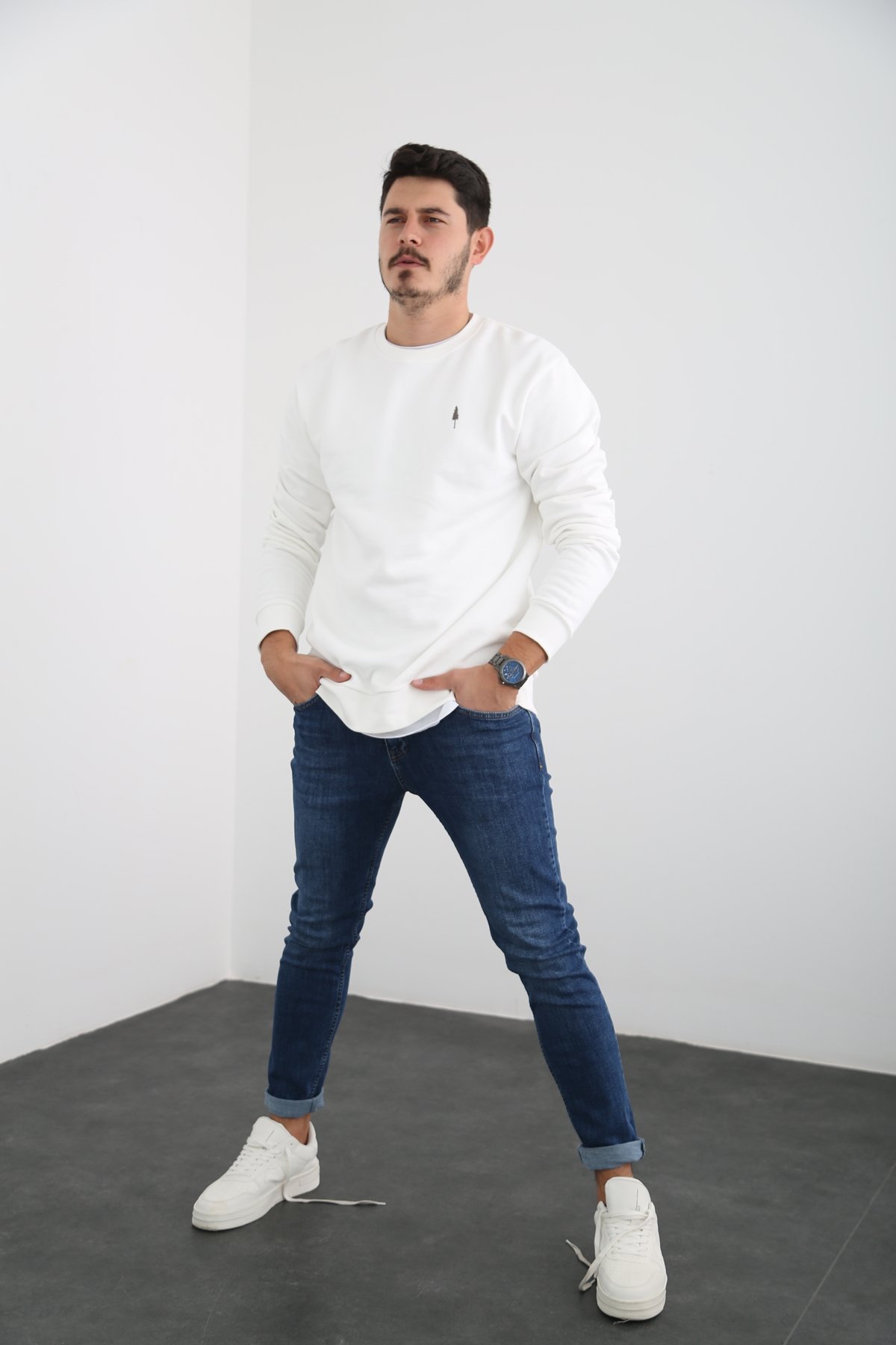 Lacivert Erkek Yıkamalı Jean 3700-R2
