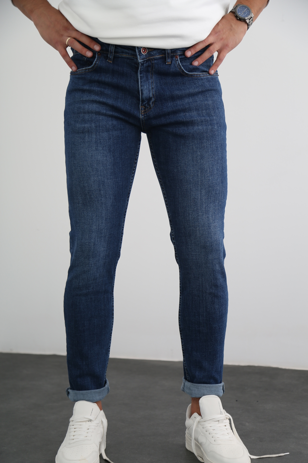 Lacivert Erkek Yıkamalı Jean 3700-R2