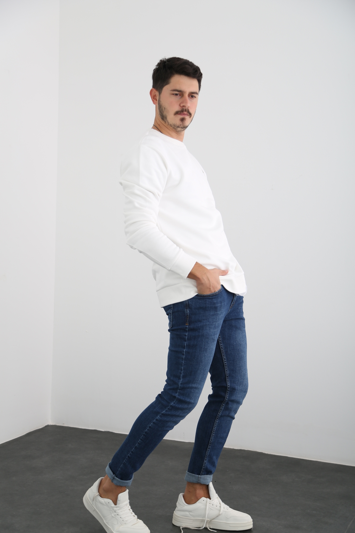 Lacivert Erkek Yıkamalı Jean 3700-R2