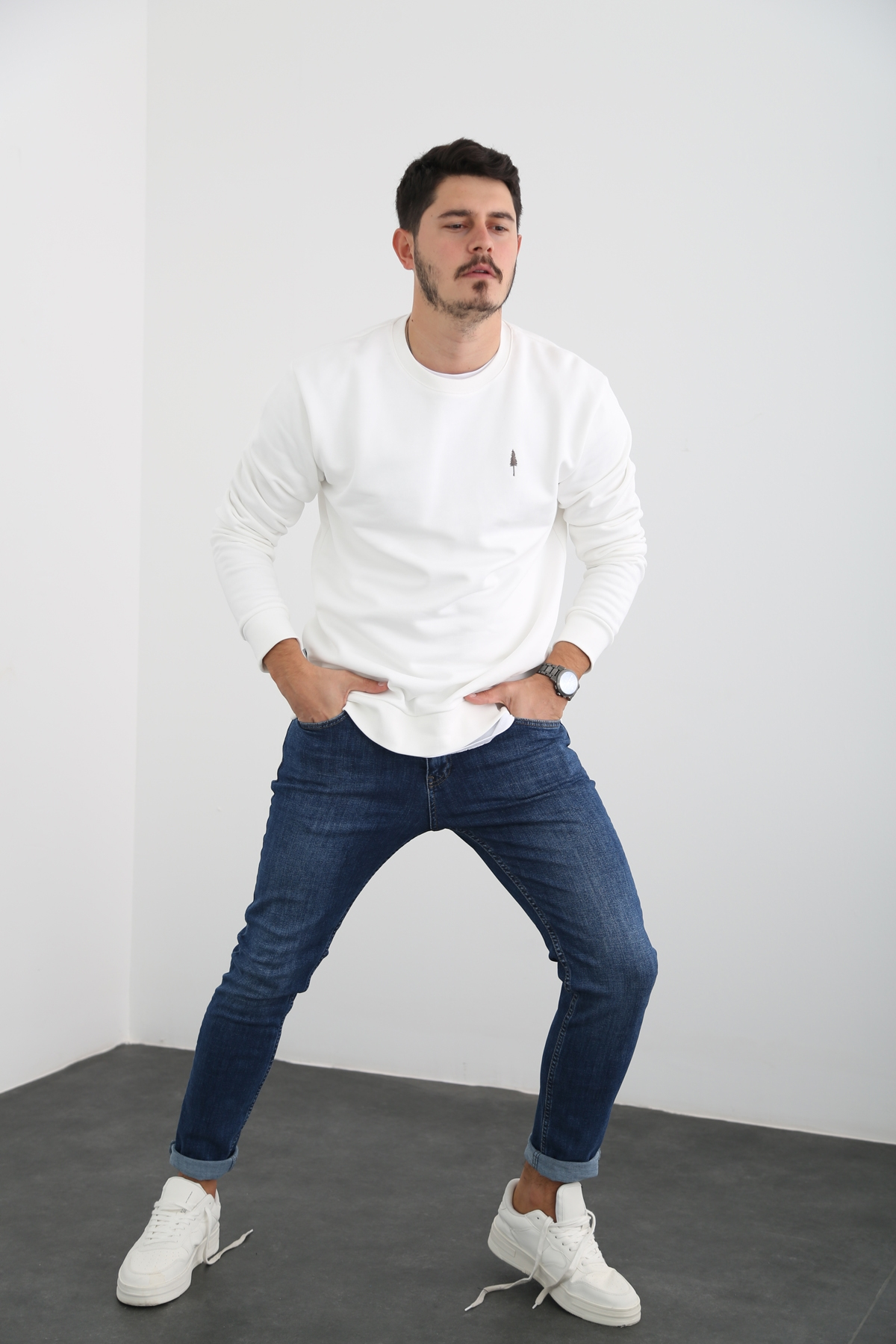 Lacivert Erkek Yıkamalı Jean 3700-R2
