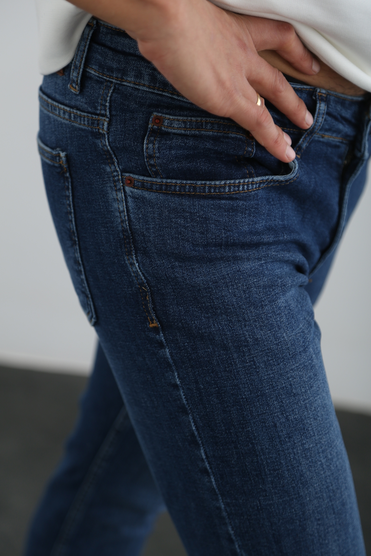 Lacivert Erkek Yıkamalı Jean 3700-R2