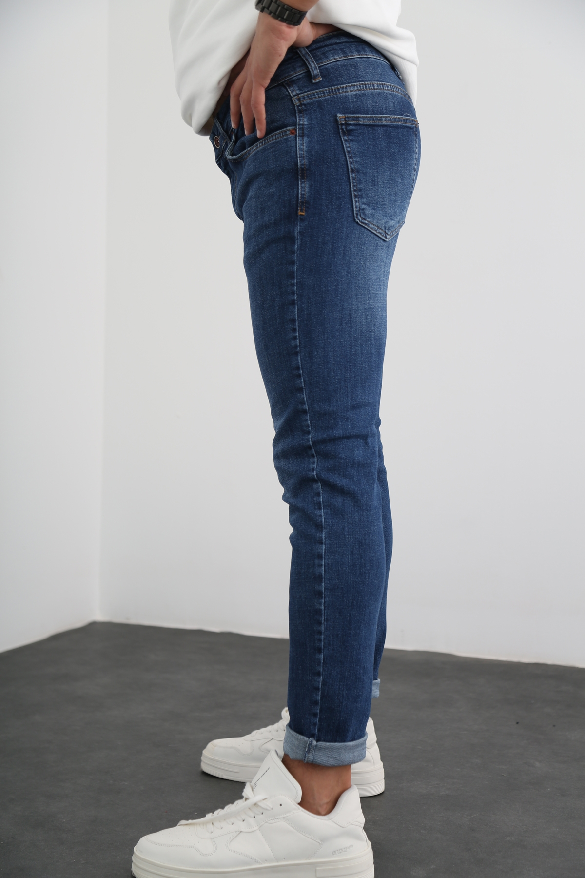 Lacivert Erkek Yıkamalı Jean 3700-R2