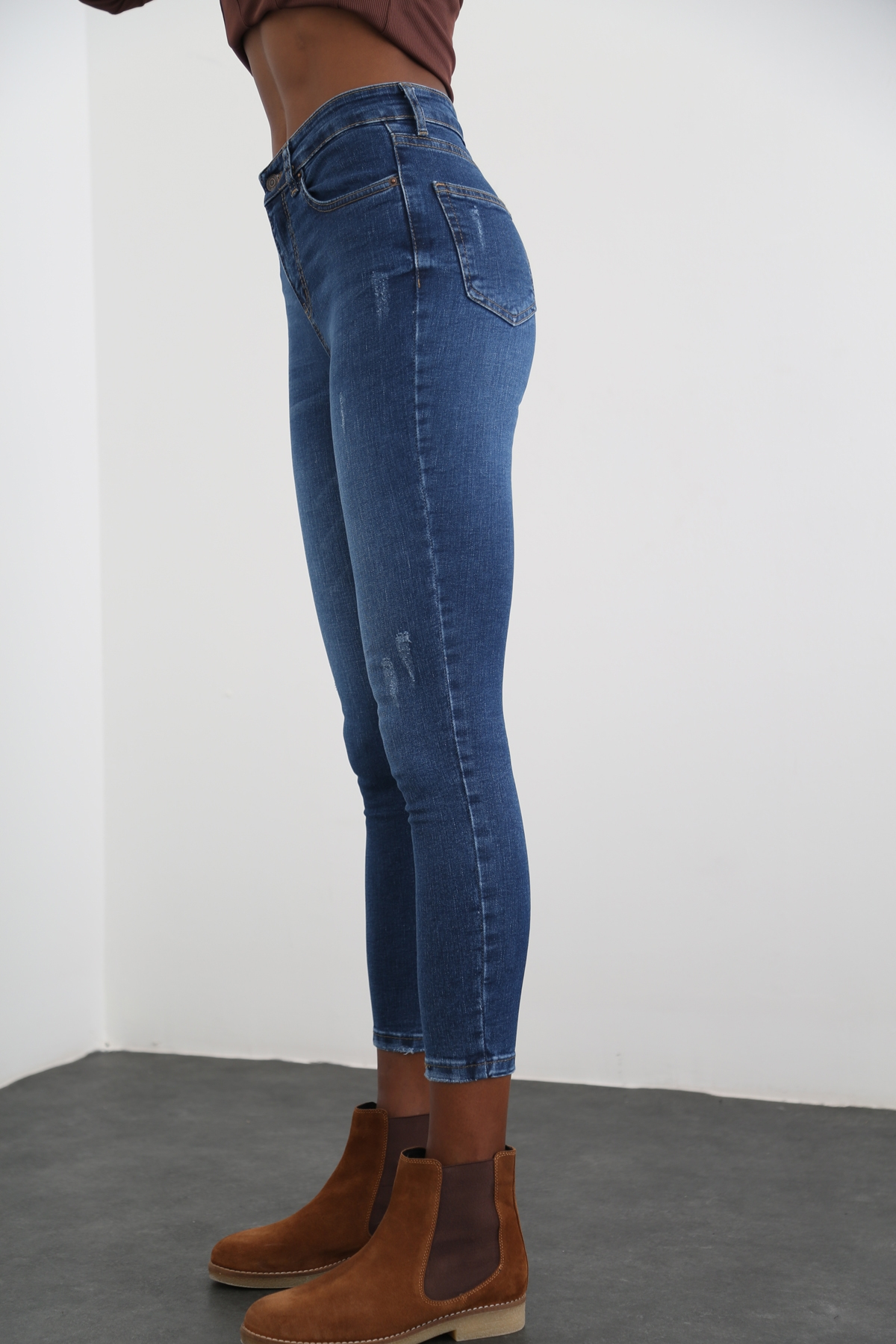 Lacivert Eskitmeli Toparlayan Jean 002775