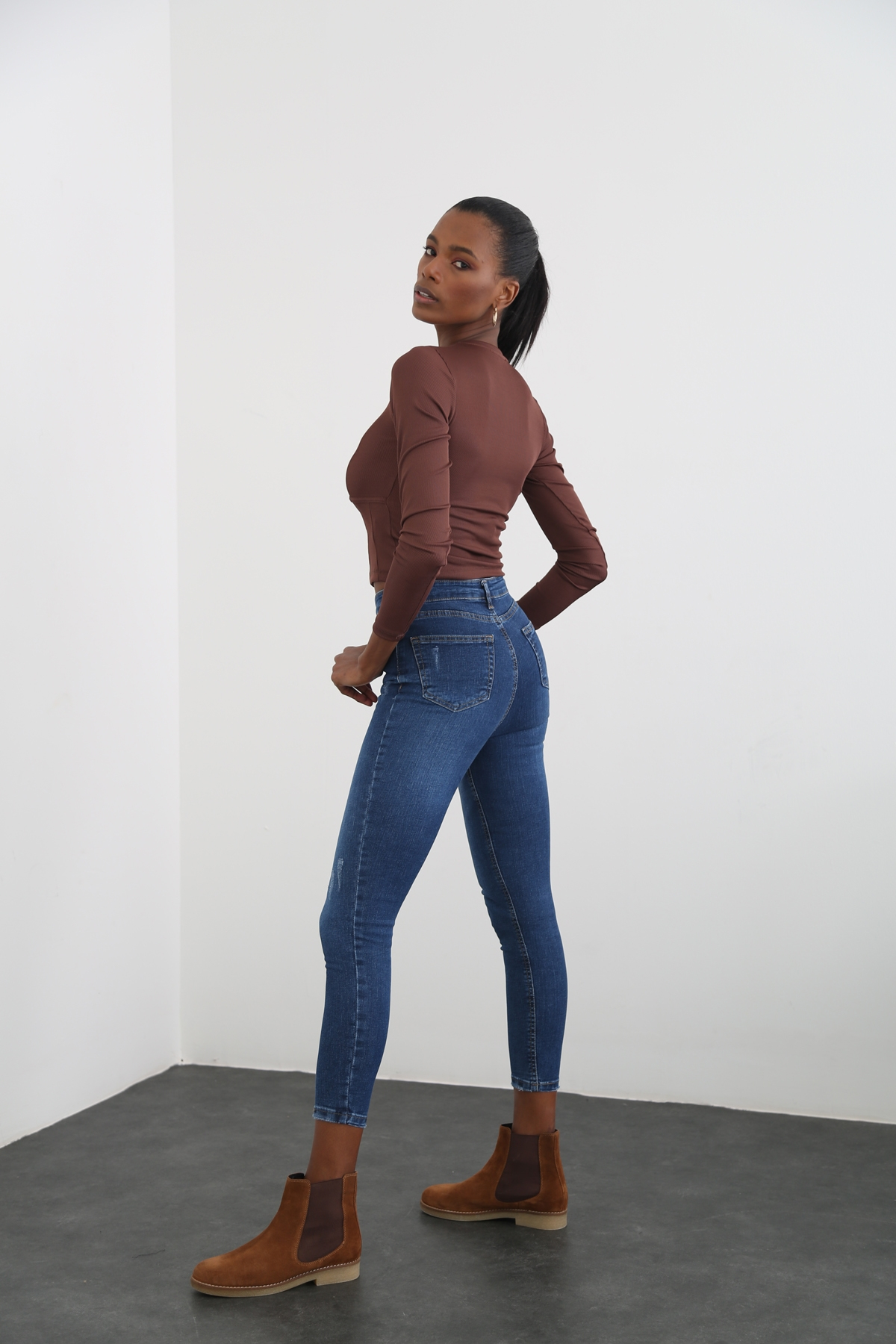 Lacivert Eskitmeli Toparlayan Jean 002775