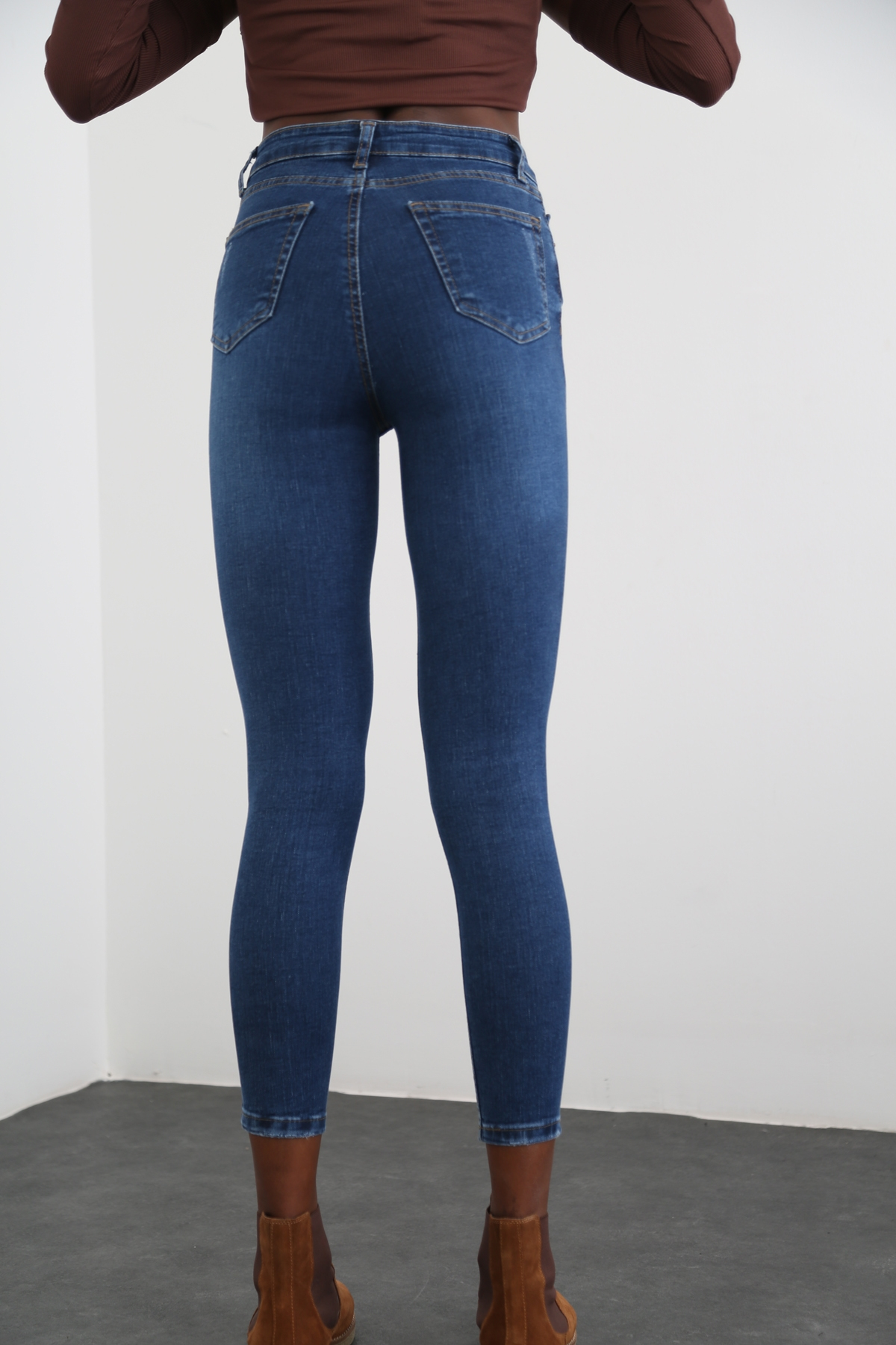 Lacivert Eskitmeli Toparlayan Jean 002775