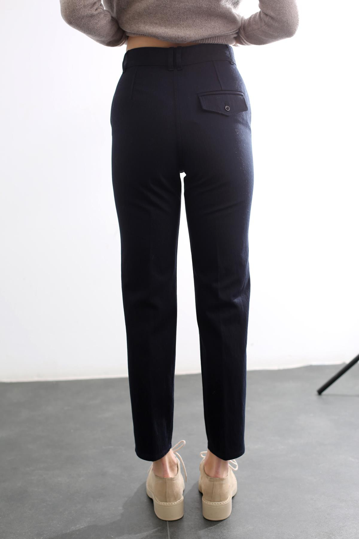 Lacivert Havuç Chino Pantolon 