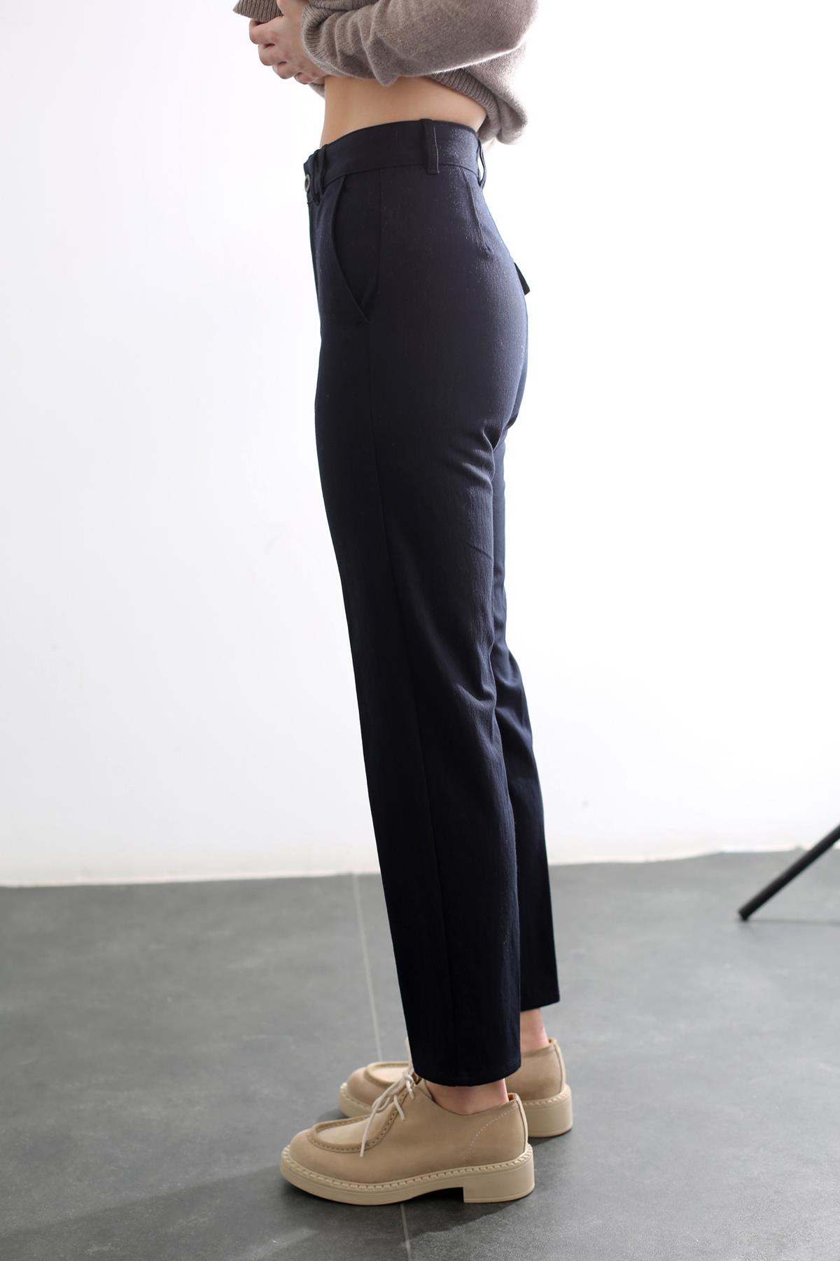 Lacivert Havuç Chino Pantolon 