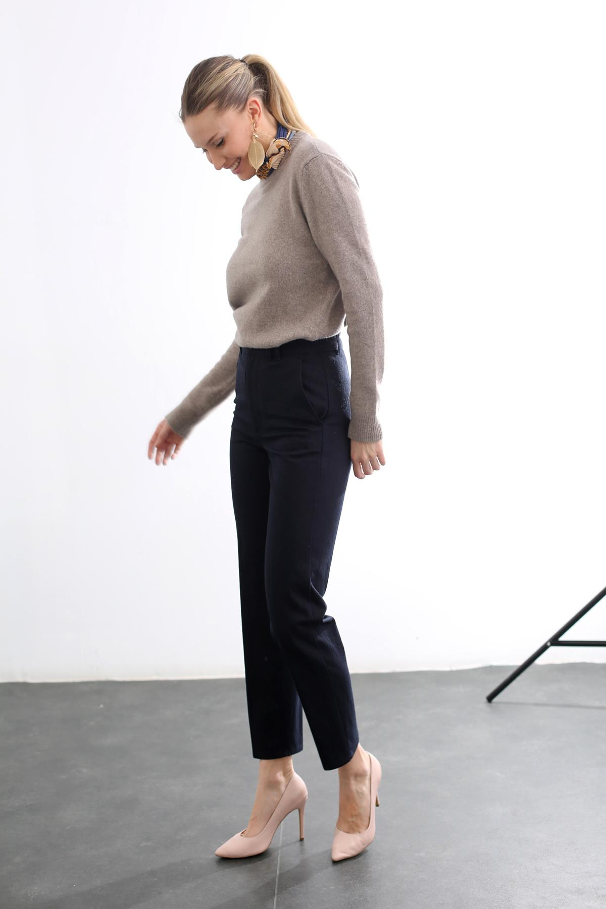 Lacivert Havuç Chino Pantolon 