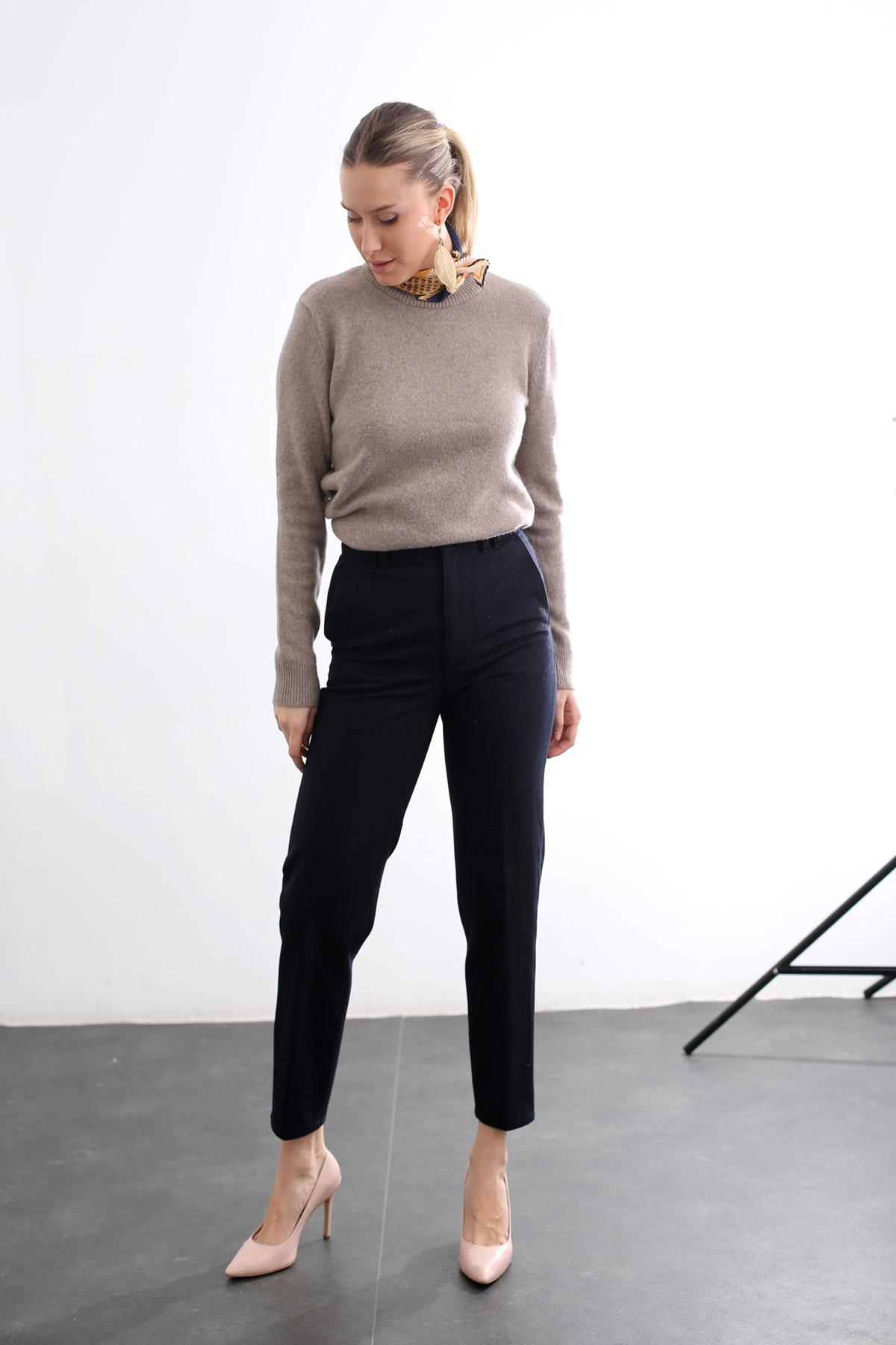 Lacivert Havuç Chino Pantolon 