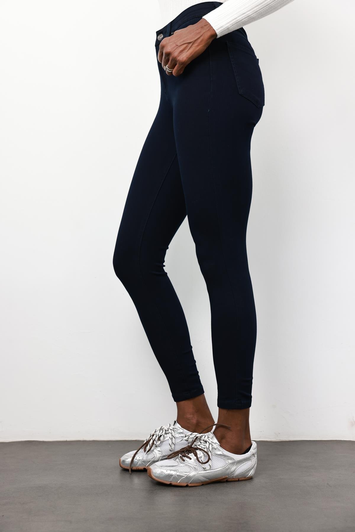 Lacivert İthal Full Likra Toparlayan Skinny Jean 7277