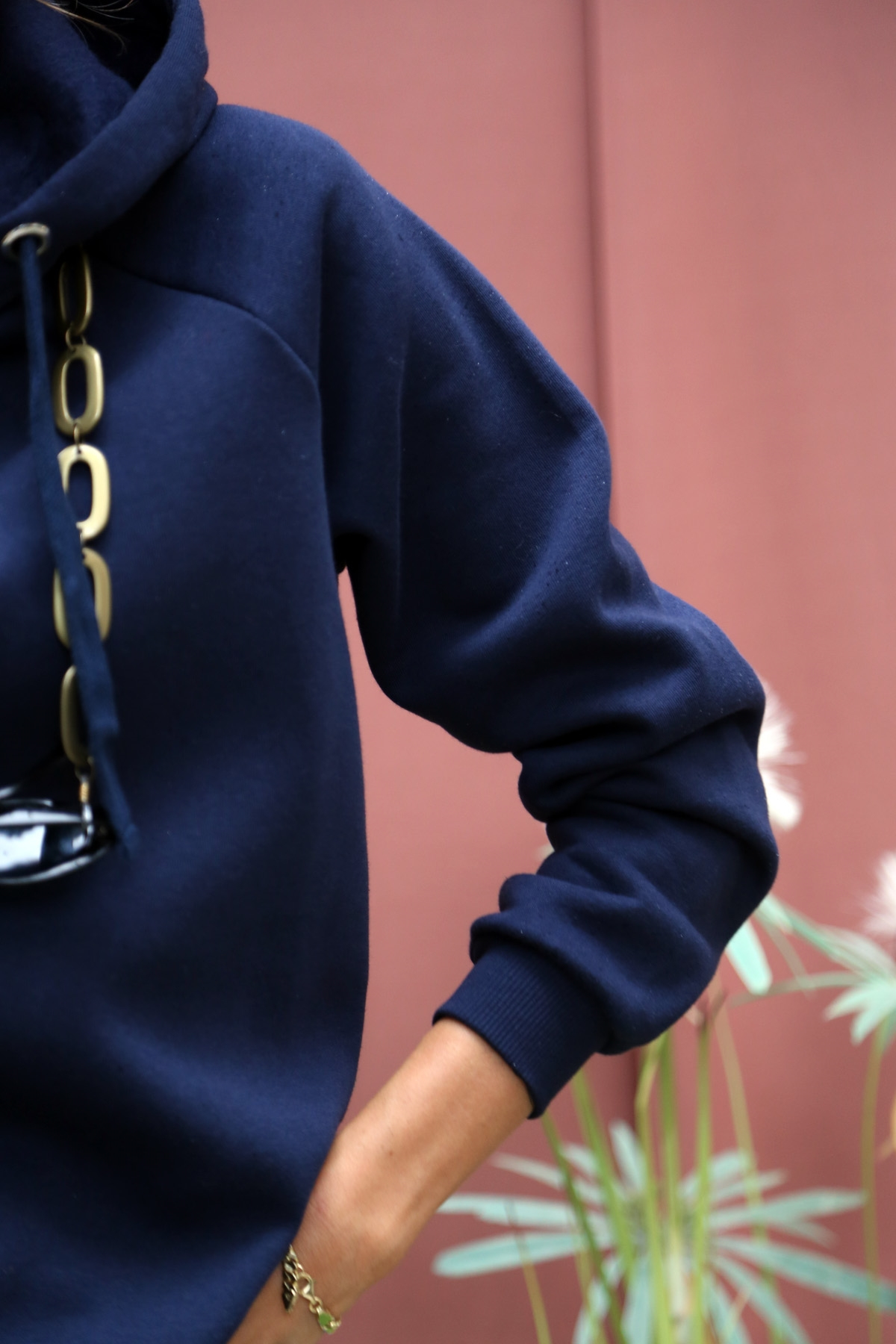 Lacivert Kapşonlu Sweatshirt
