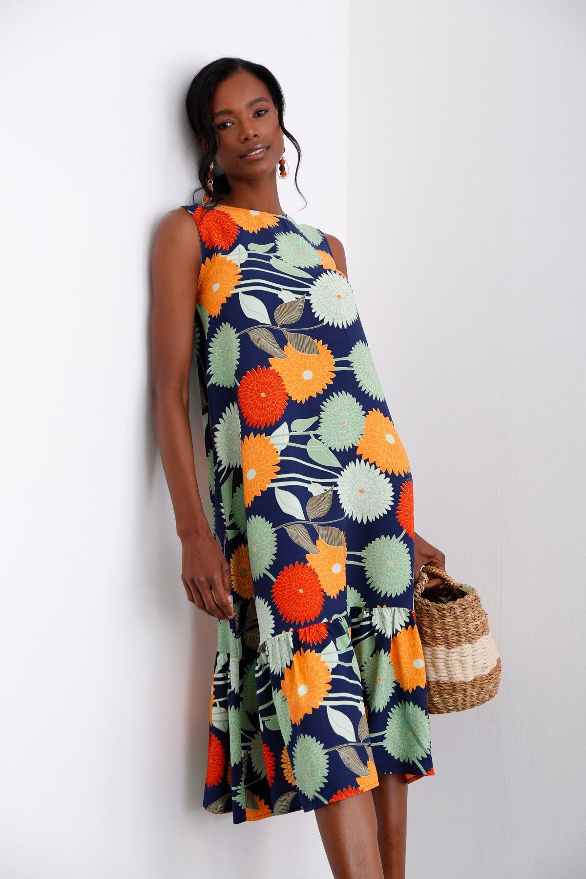 Lacivert Kolsuz Salaş Elbise 3453