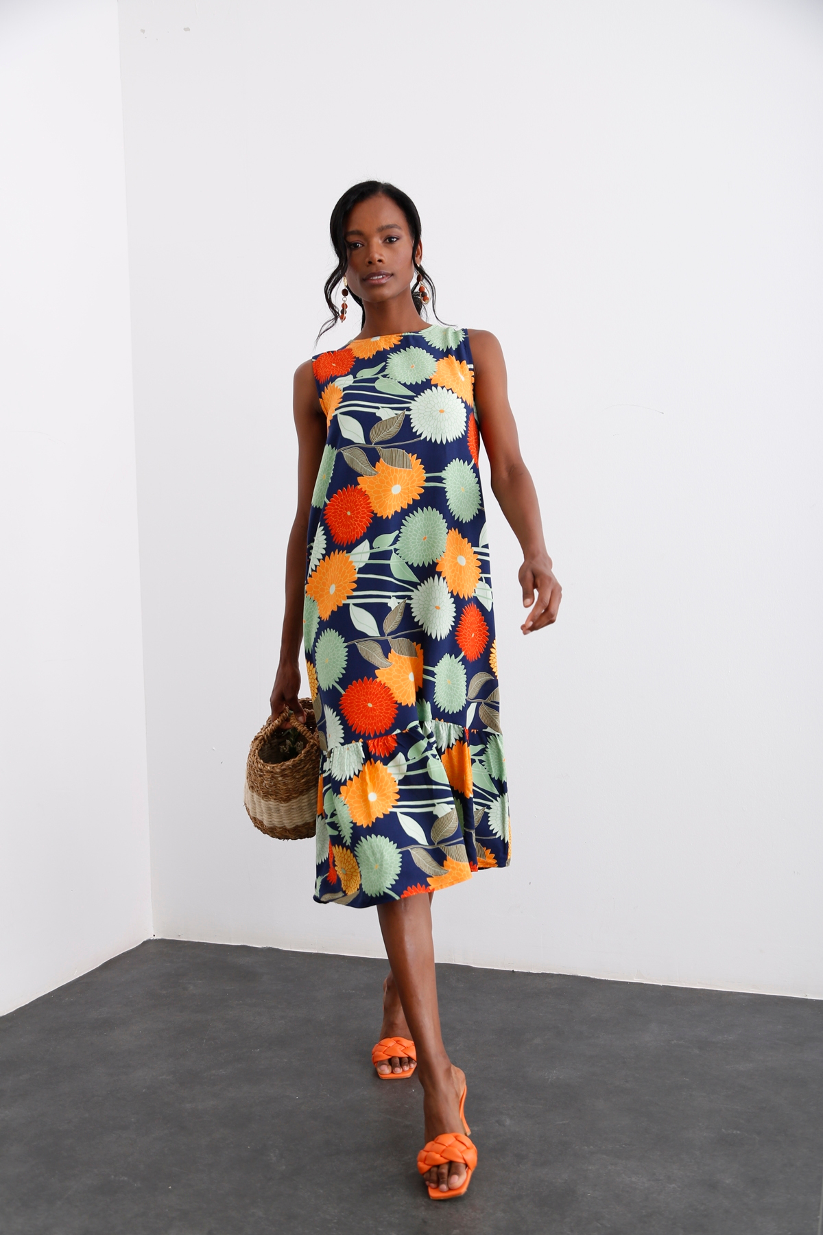 Lacivert Kolsuz Salaş Elbise 3453