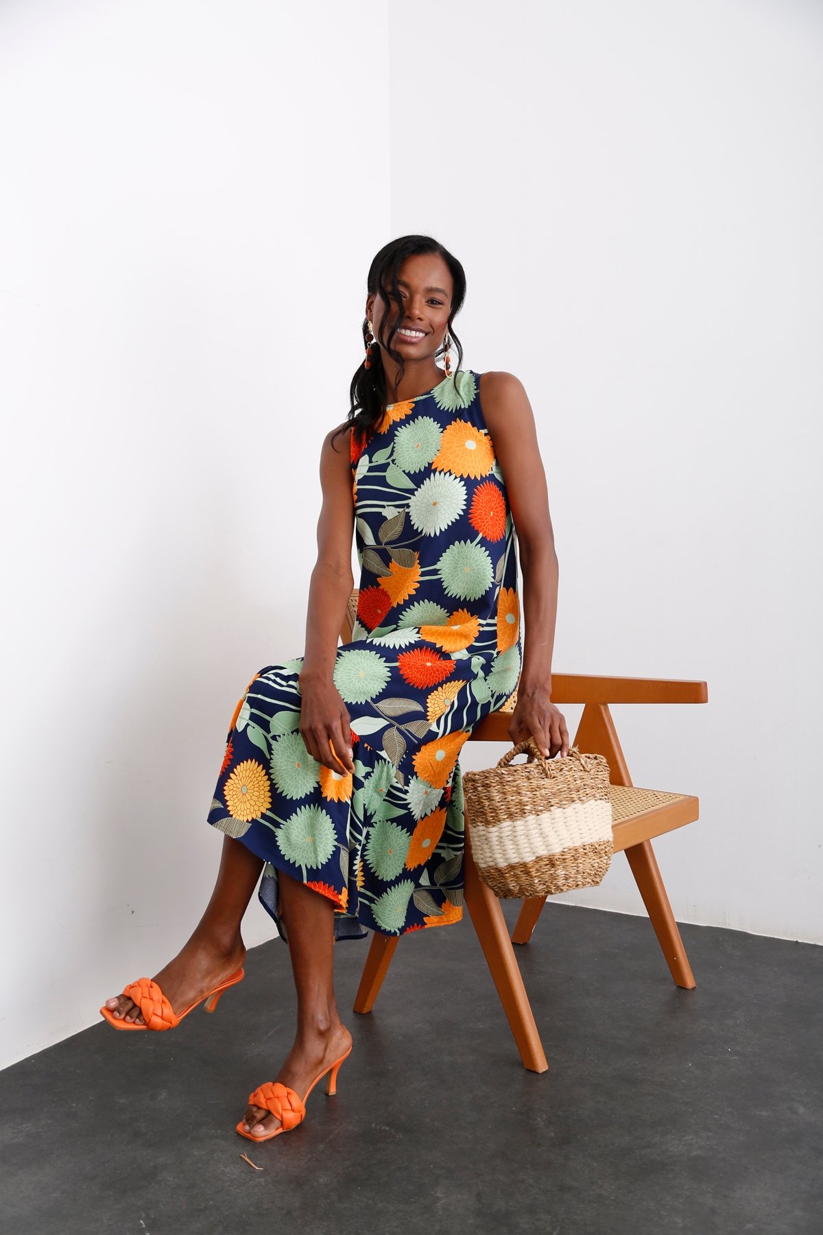 Lacivert Kolsuz Salaş Elbise 3453