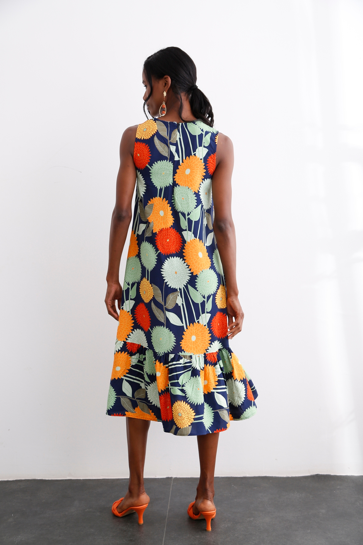 Lacivert Kolsuz Salaş Elbise 3453