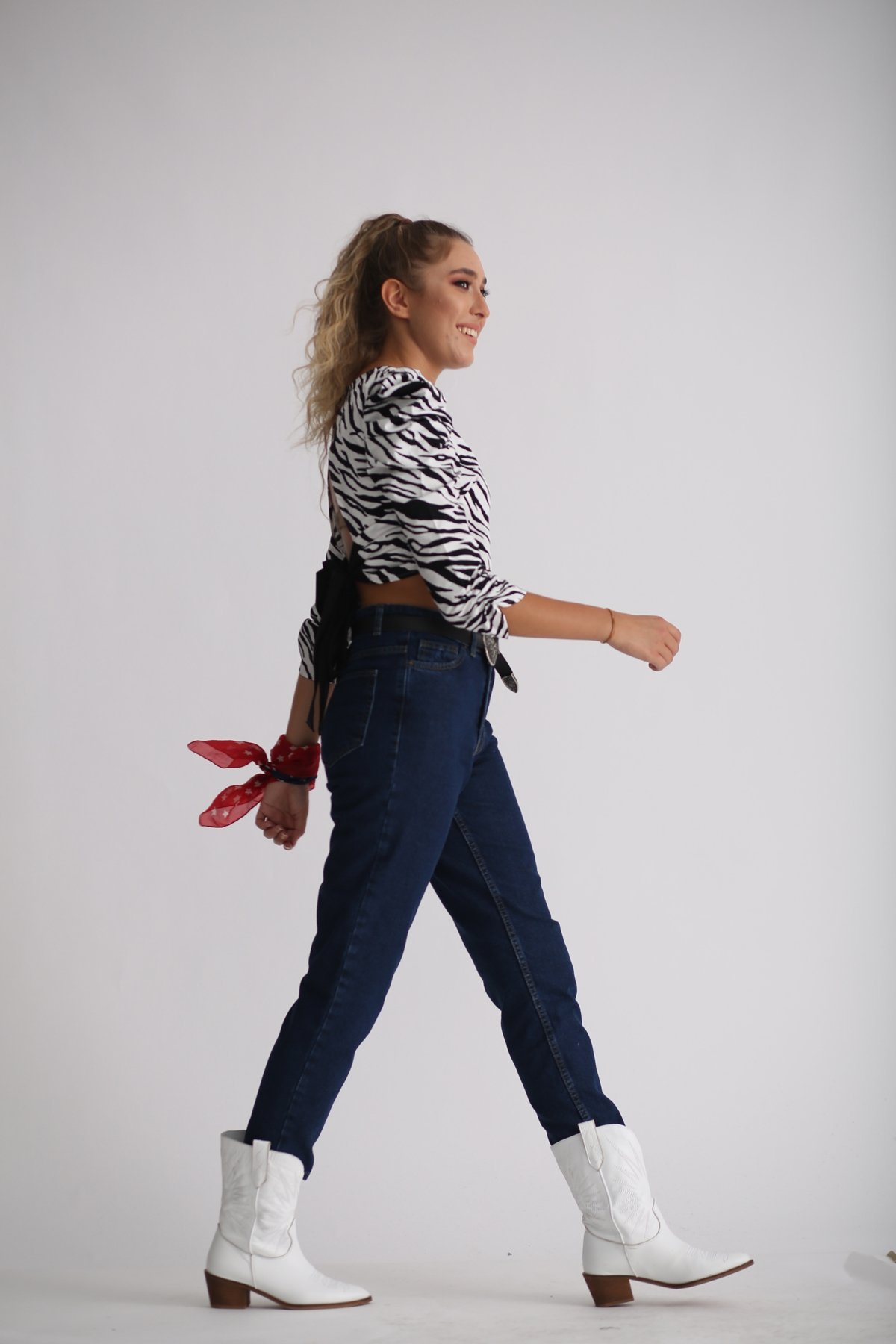 Lacivert Mom Jean Pantolon 