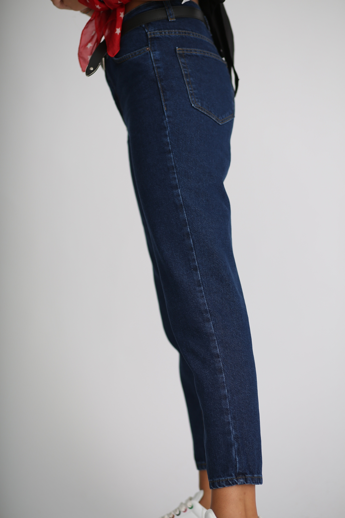 Lacivert Mom Jean Pantolon 