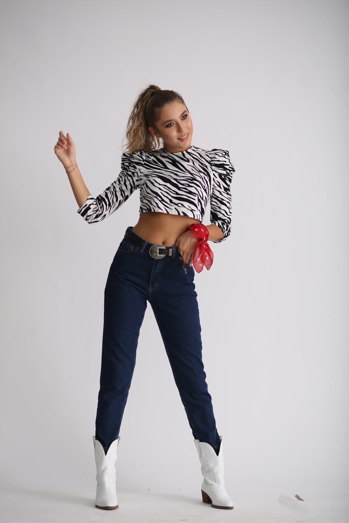 Lacivert Mom Jean Pantolon 