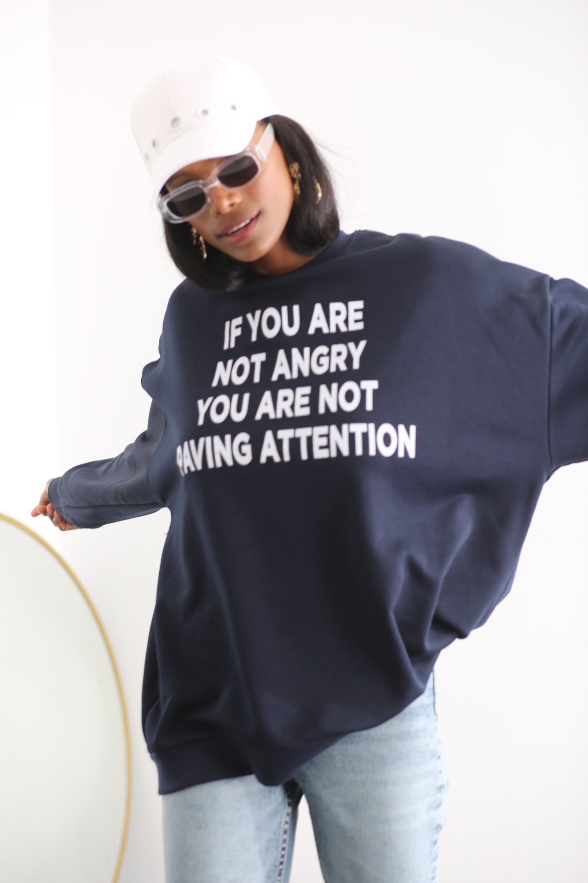 Lacivert Oversize Sweatshirt 