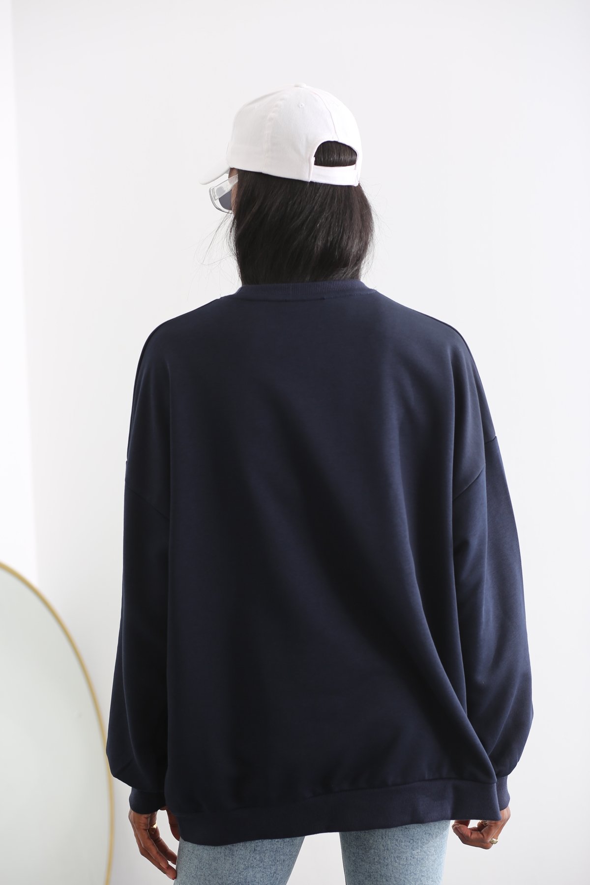 Lacivert Oversize Sweatshirt 