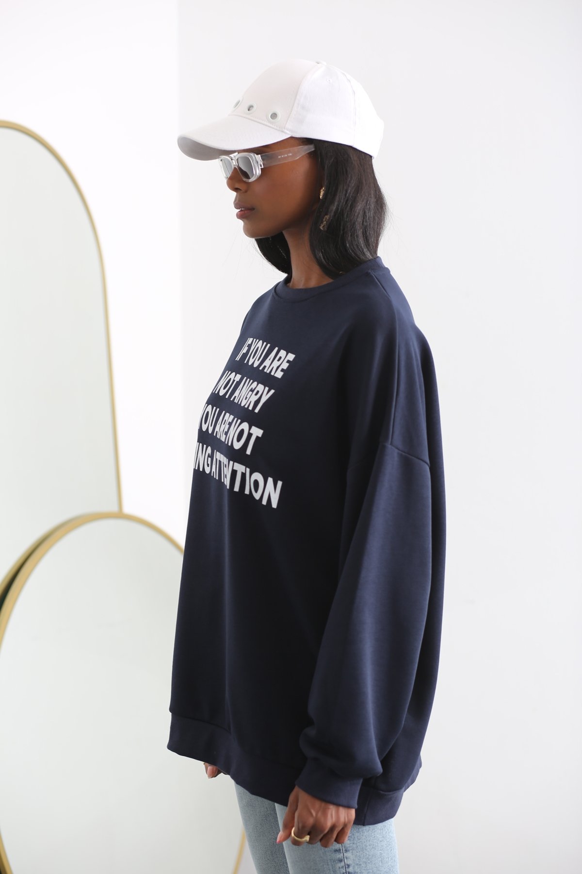 Lacivert Oversize Sweatshirt 