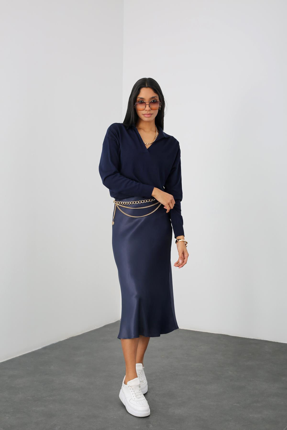 Lacivert Polo Yaka Triko 210239
