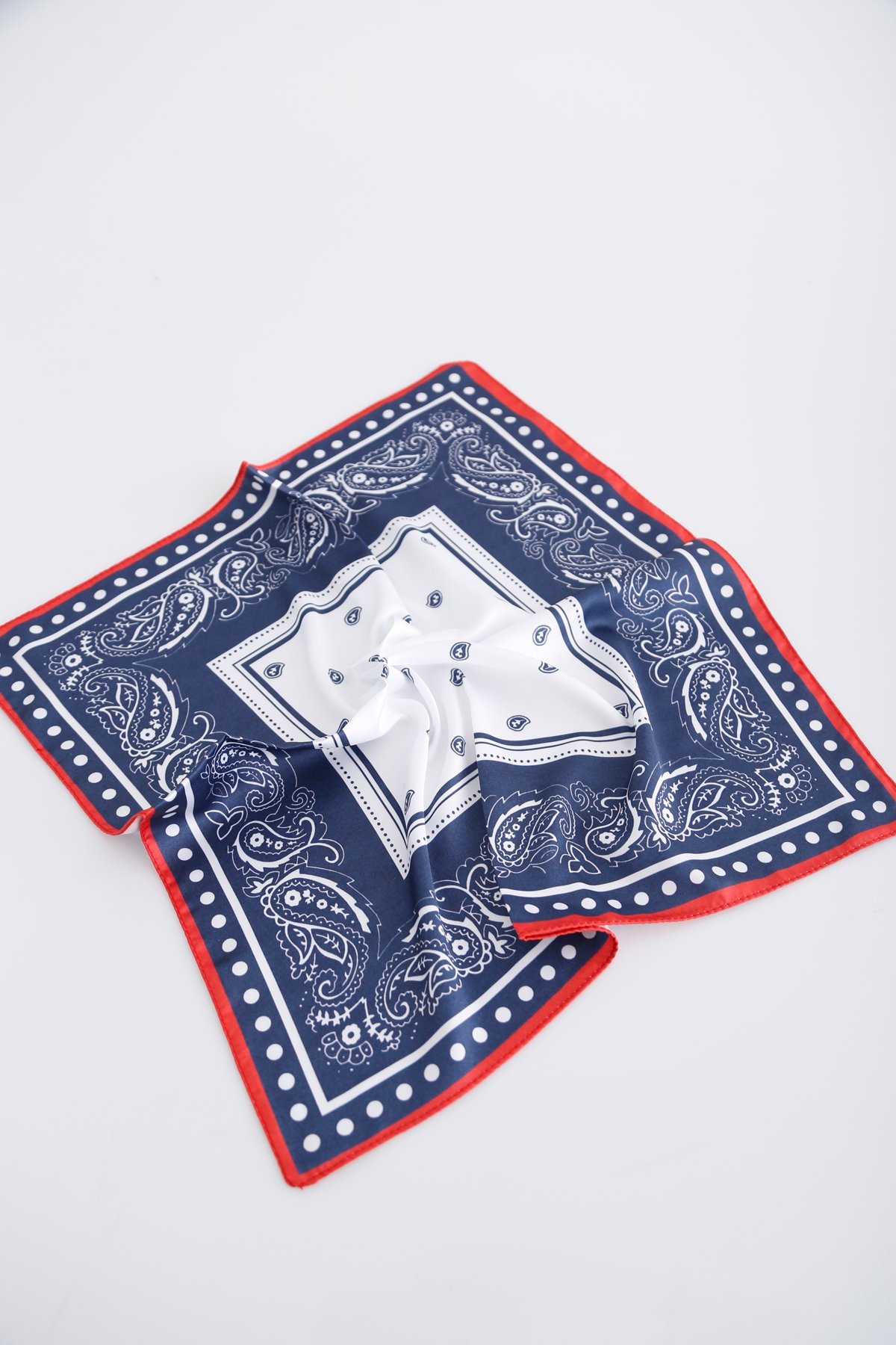 Lacivert Şal Desen Bandana 
