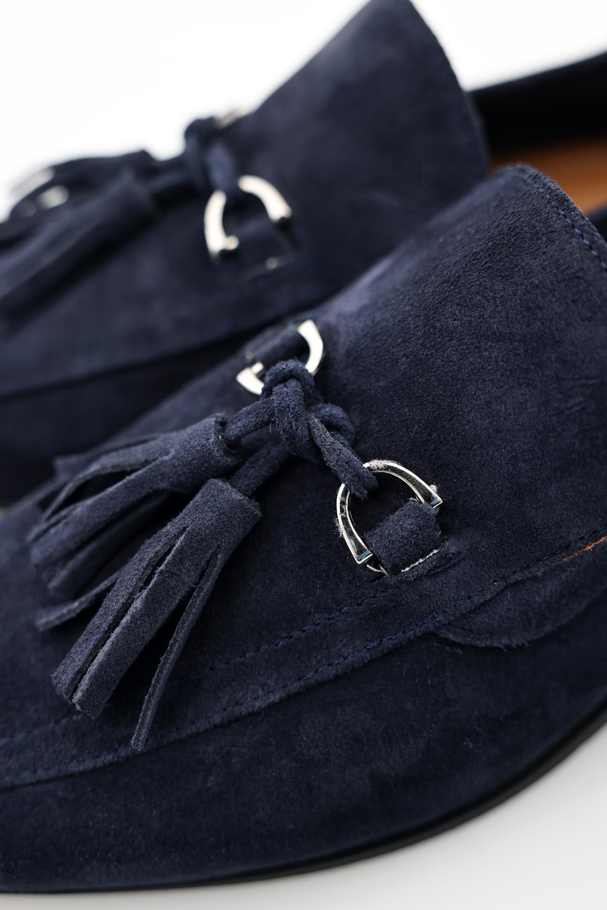 Lacivert Süet Loafer 34307