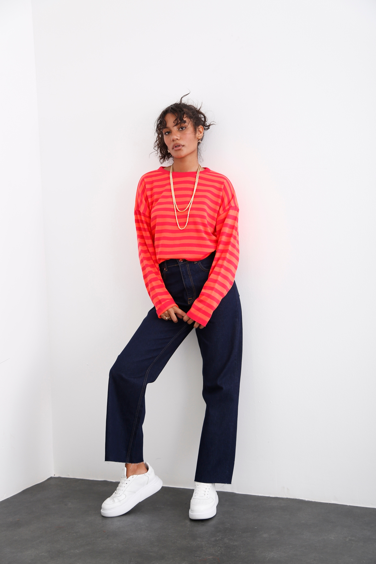 Lacivert Yüksek Bel Culotte Jean 