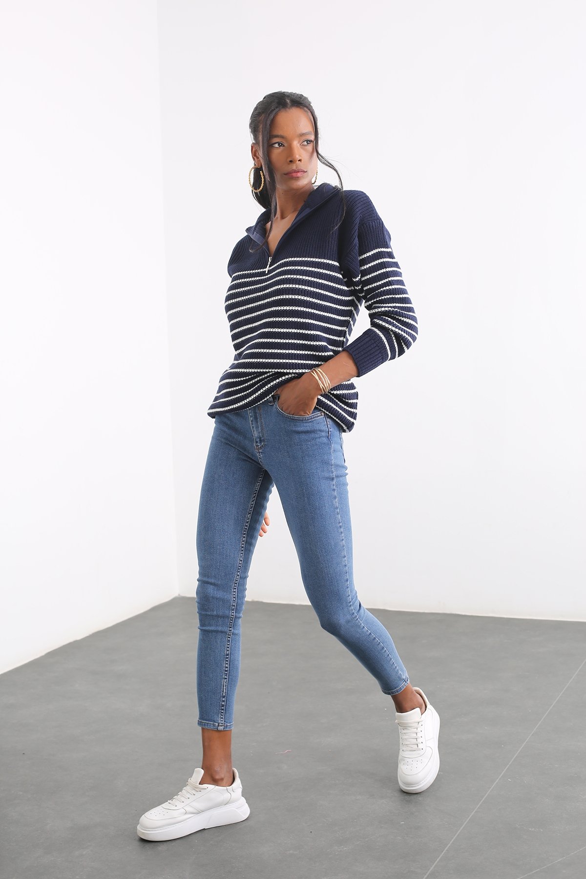 Lacivert Yüksek Bel Skinny Jean 142