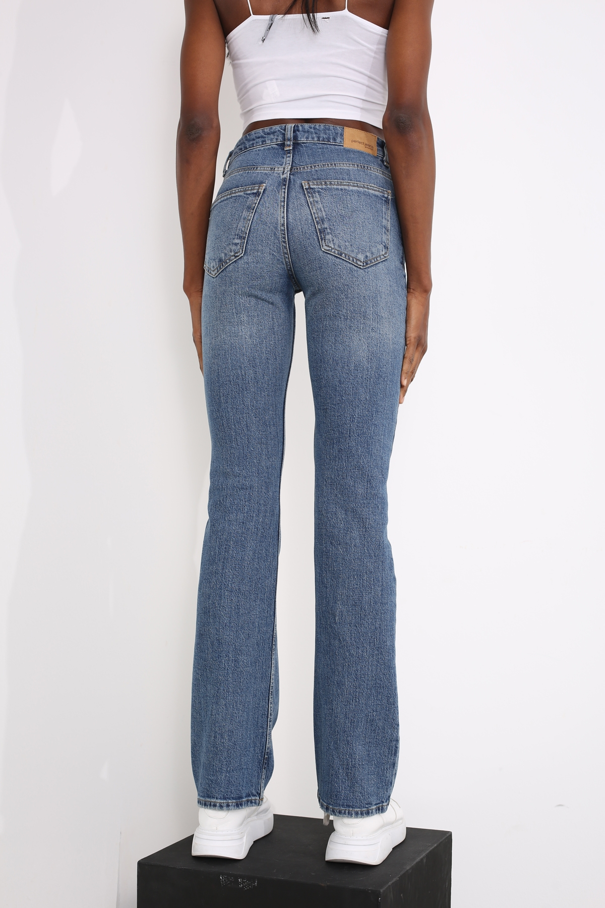 Lacivert Yüksek Bel Straight Fit Jean 60
