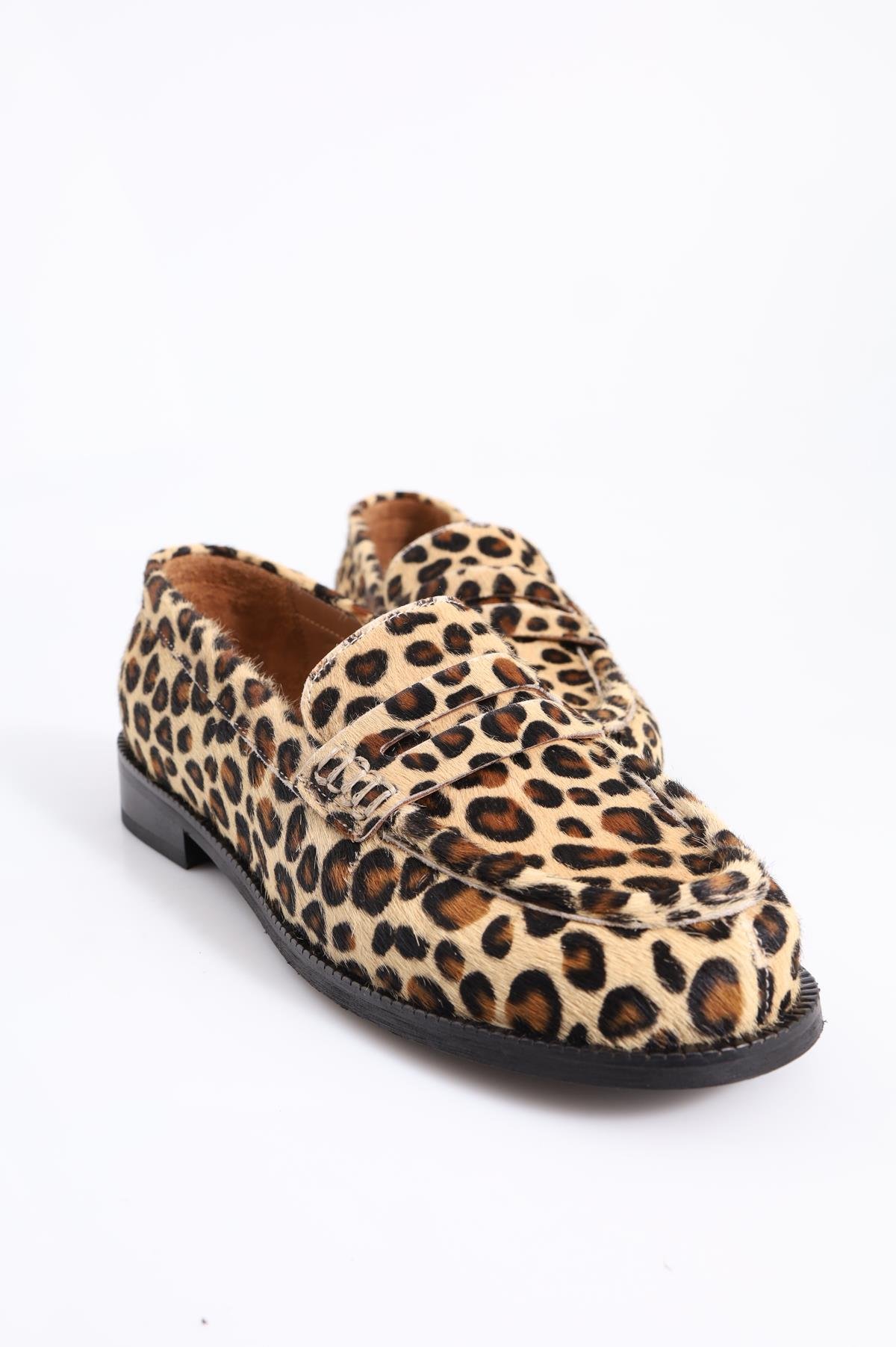 Leopar Tay Tüyü Loafer 23464