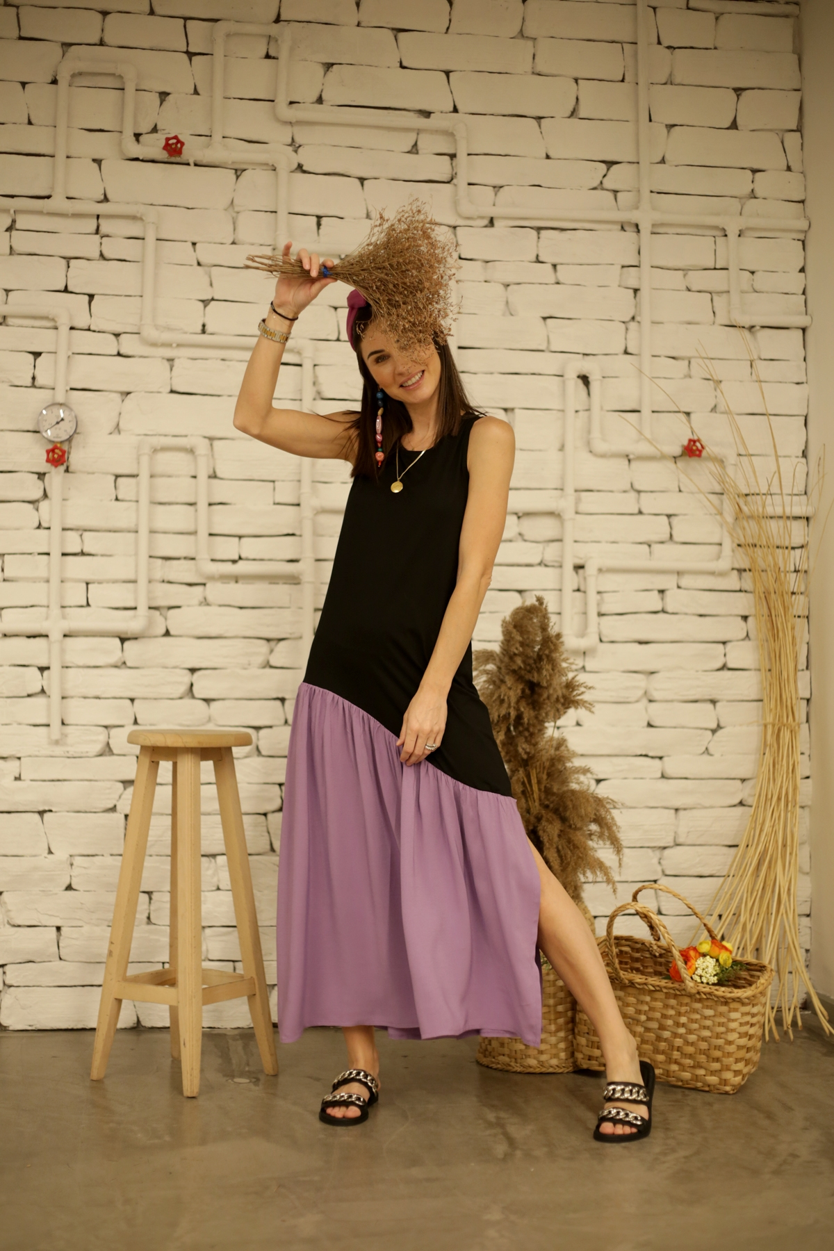 Lila Garnili Elbise 2533