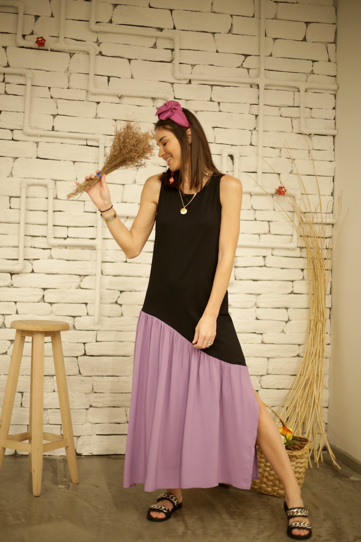 Lila Garnili Elbise 2533