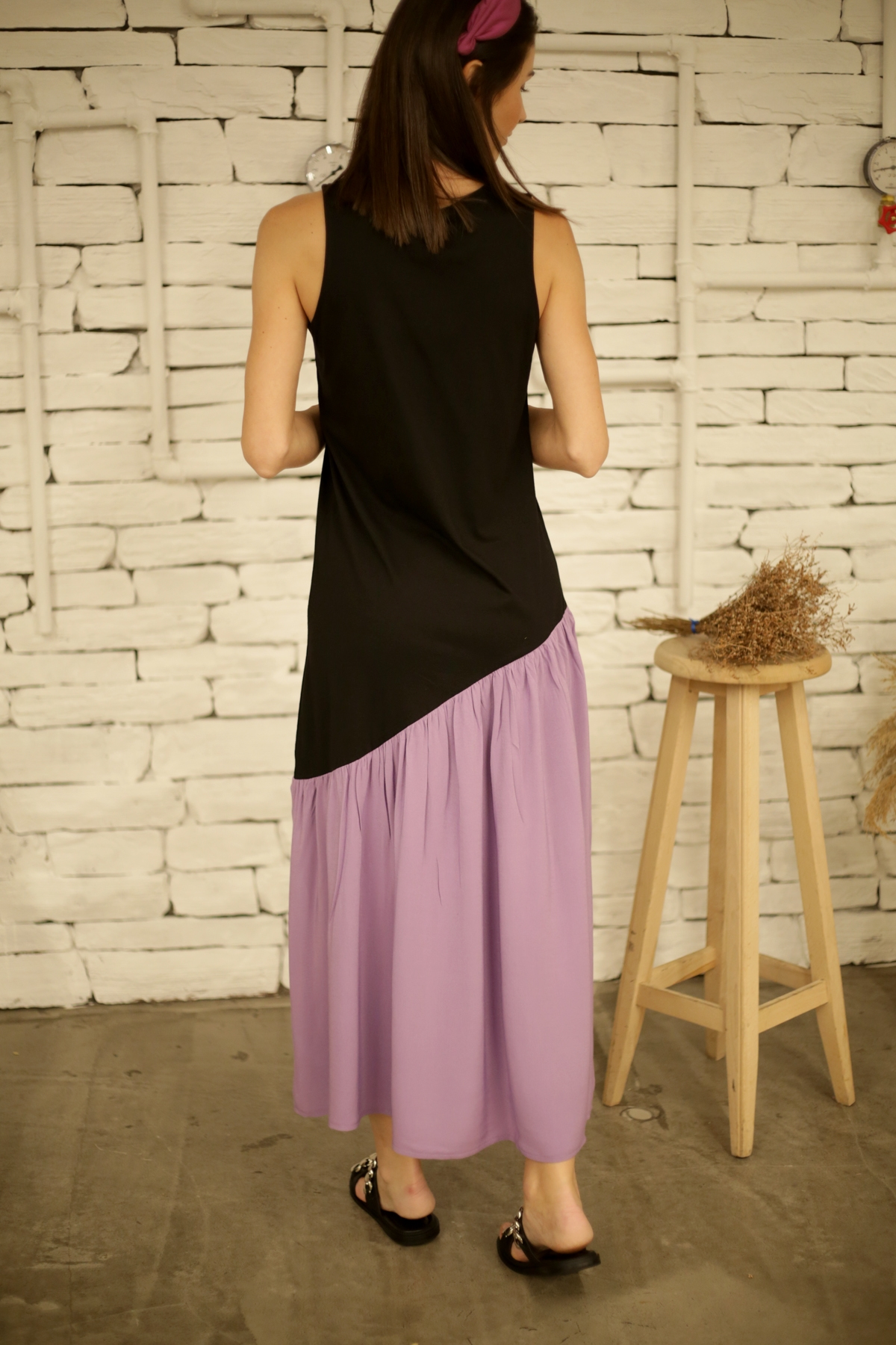 Lila Garnili Elbise 2533