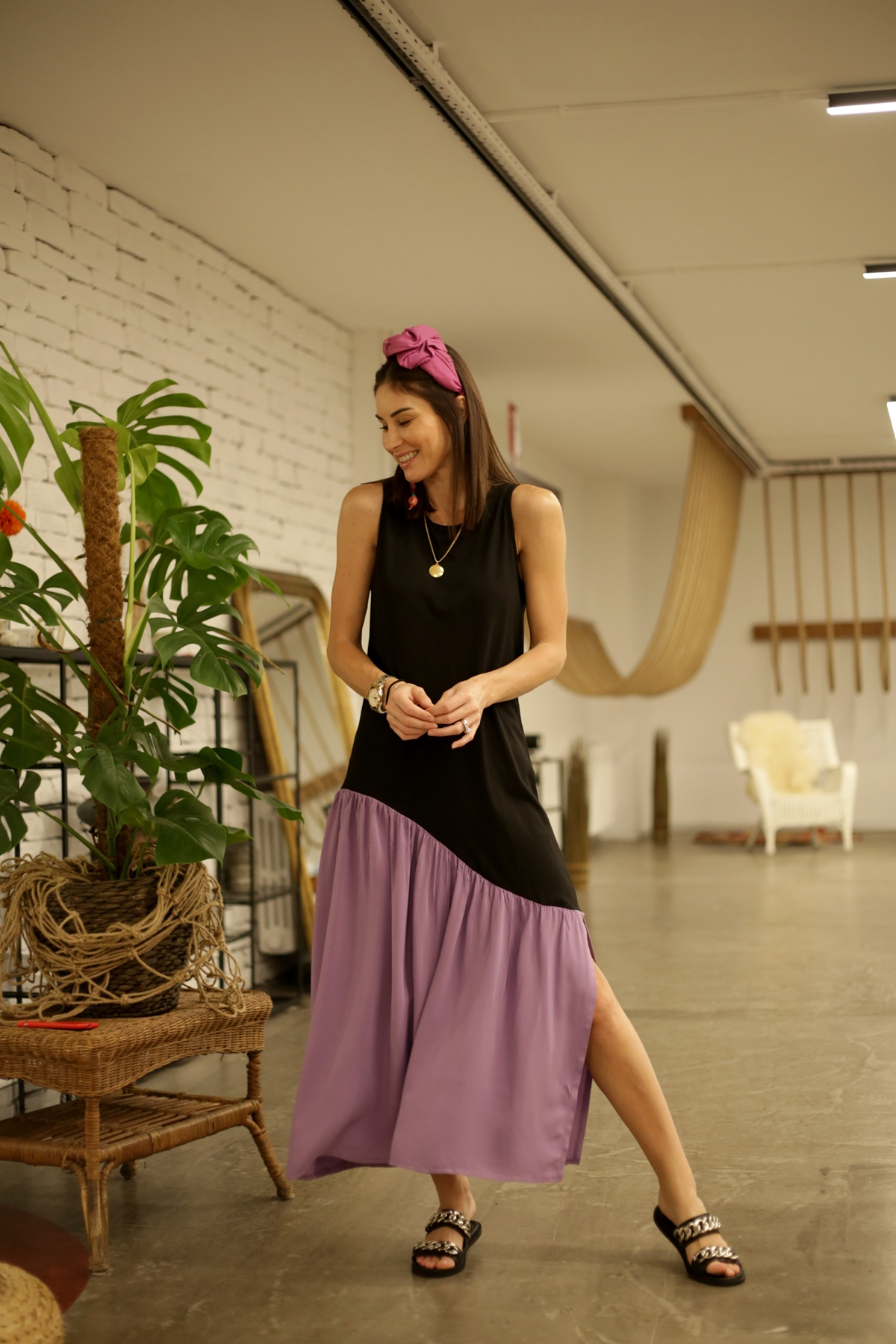Lila Garnili Elbise 2533