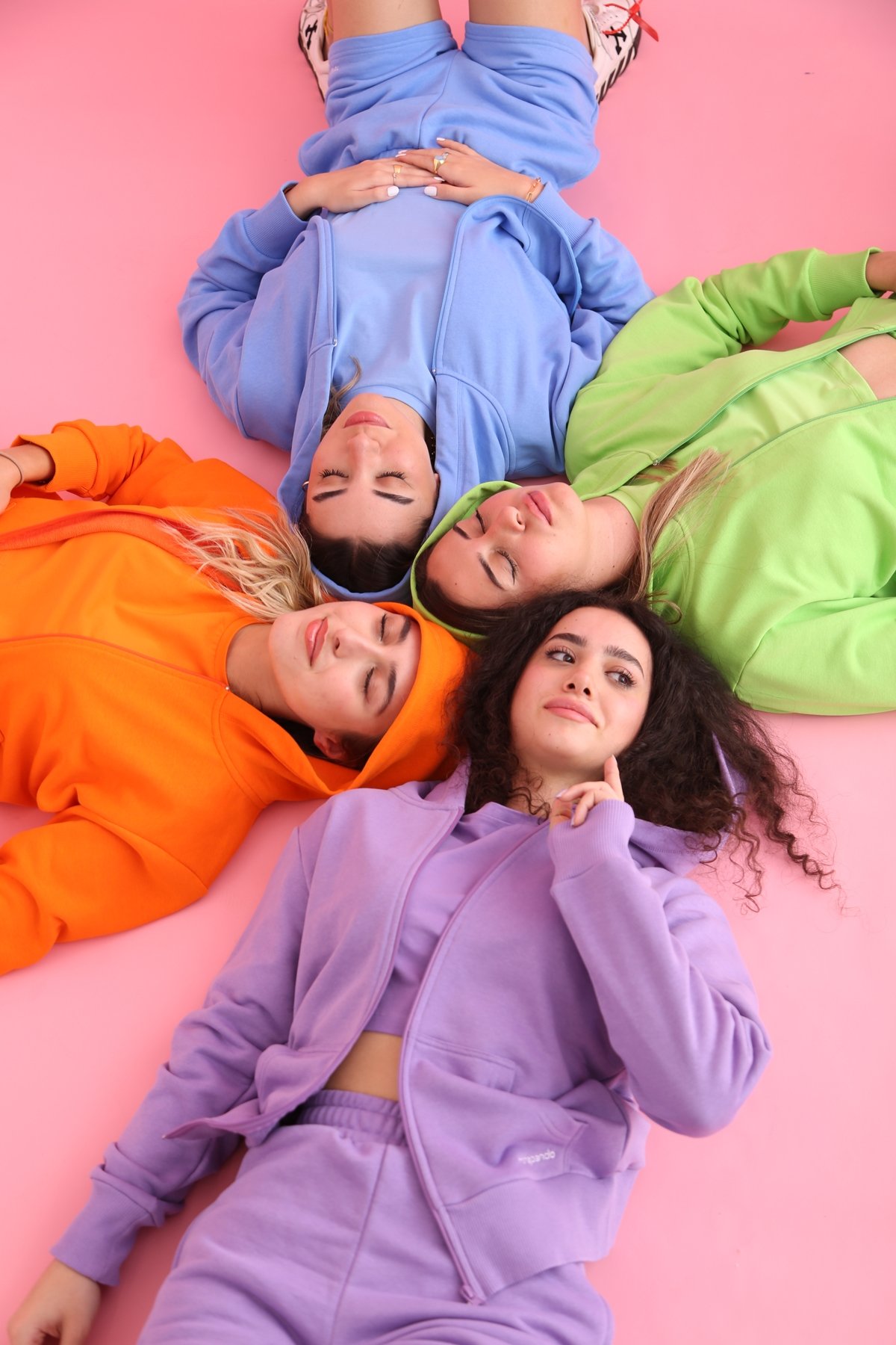 Lila Kapüşonlu Hoodie 