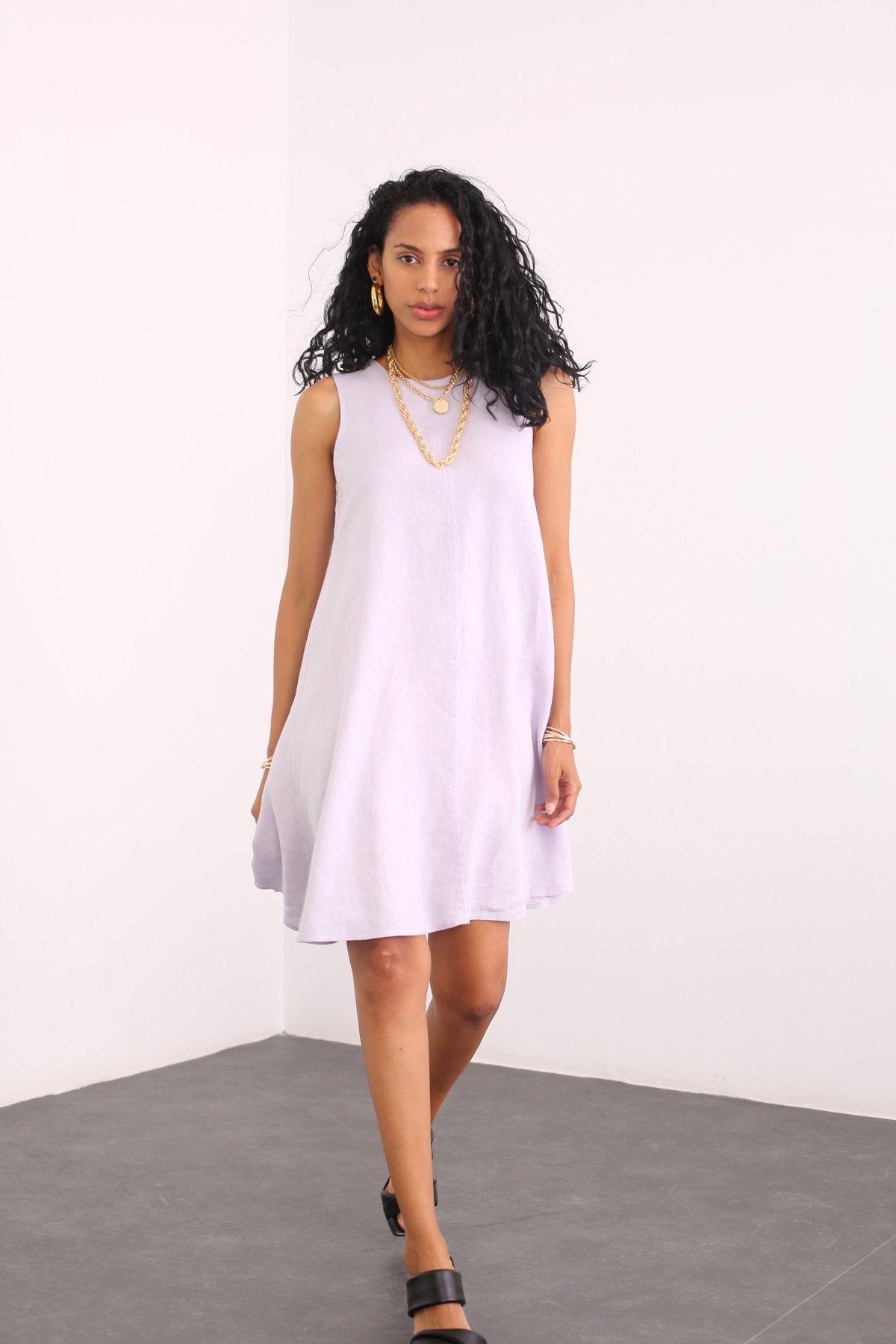 Lila Keten Elbise 2486