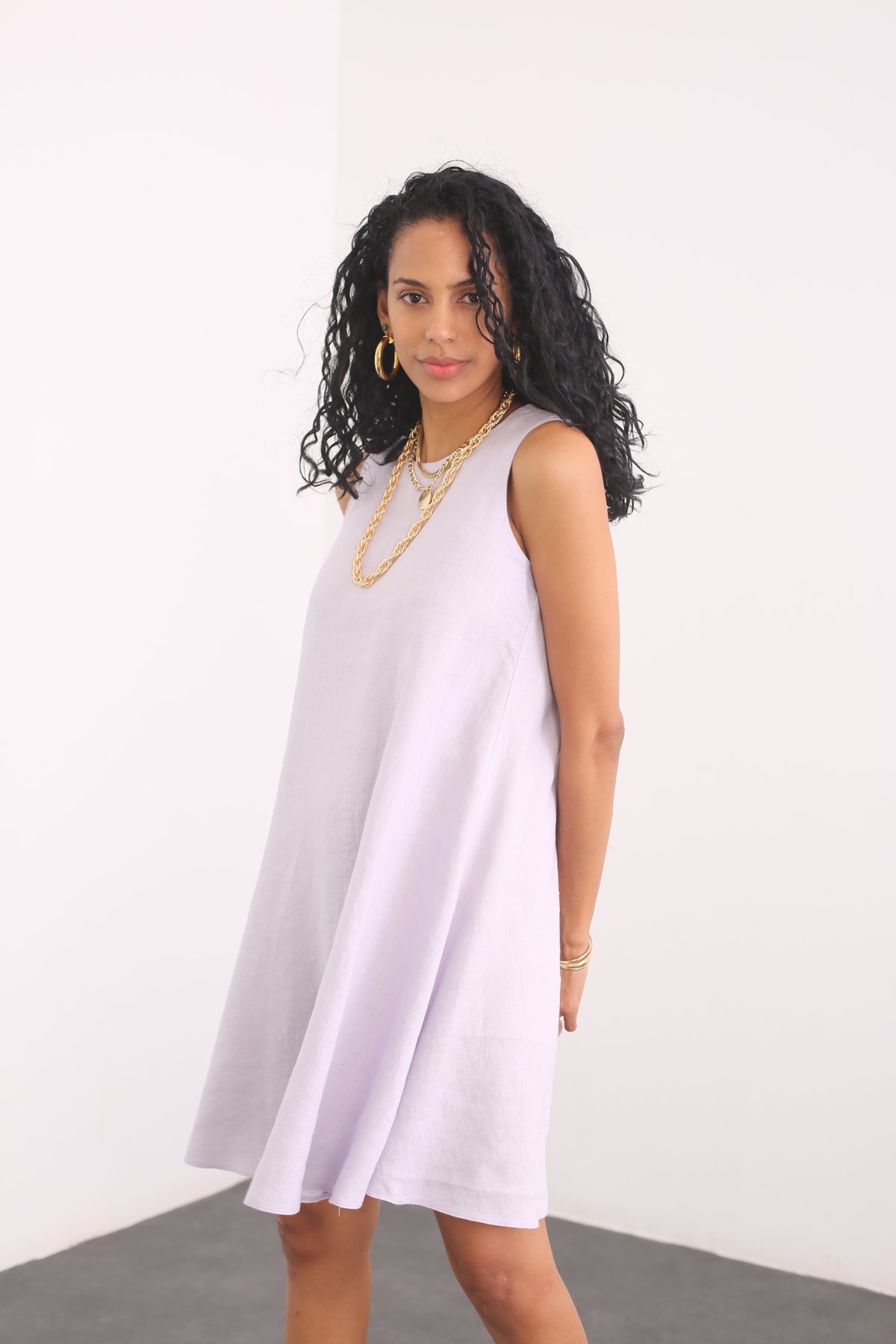 Lila Keten Elbise 2486