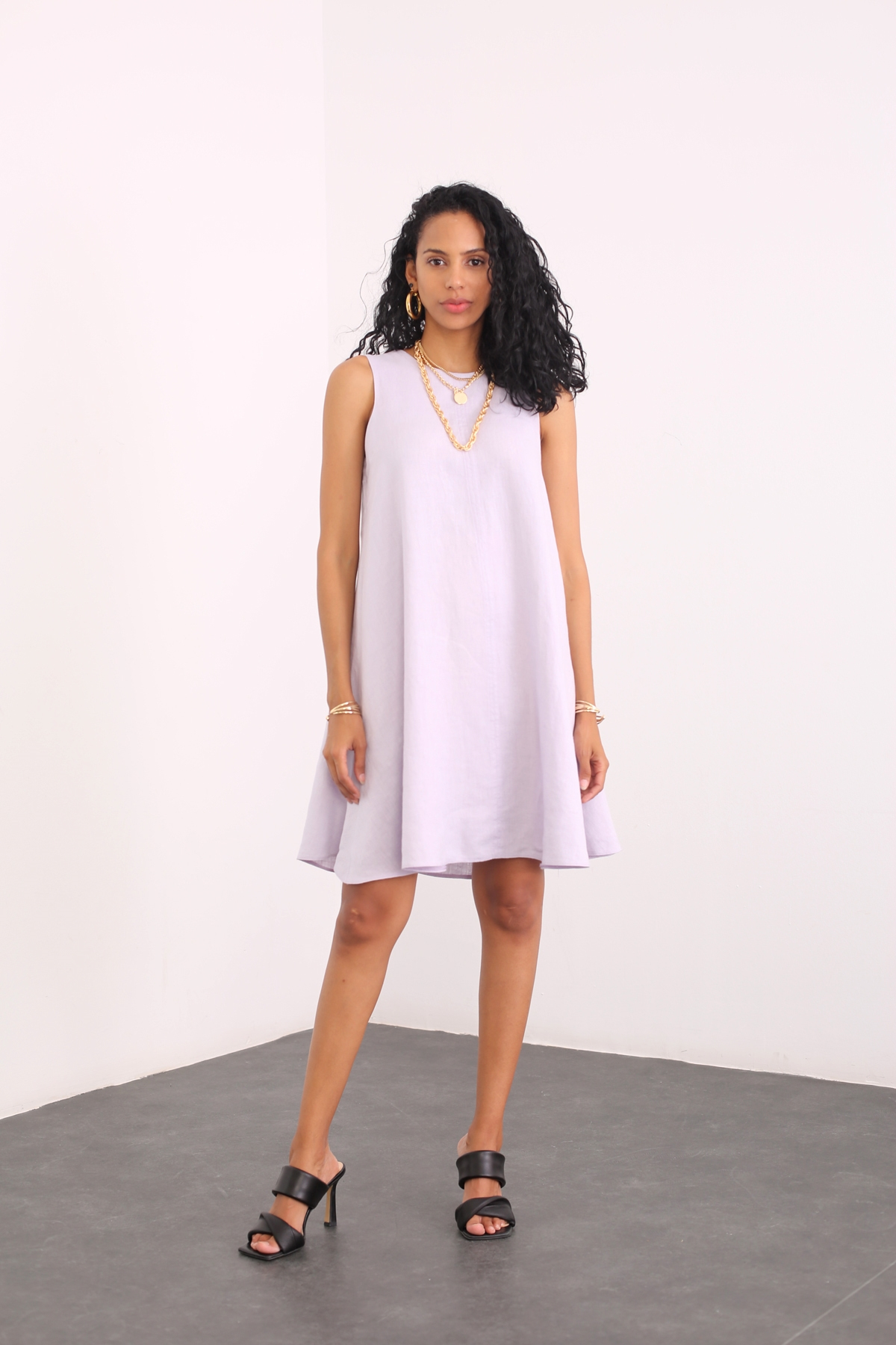 Lila Keten Elbise 2486