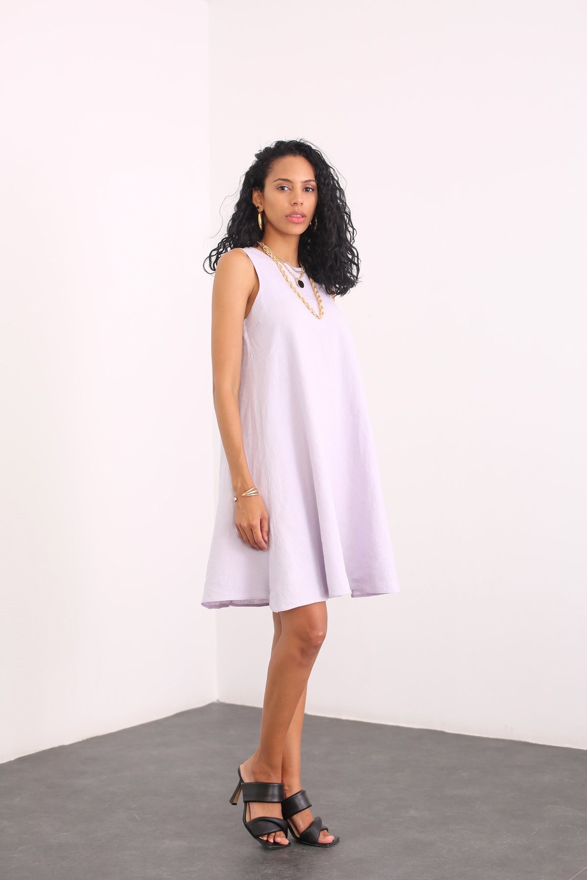 Lila Keten Elbise 2486